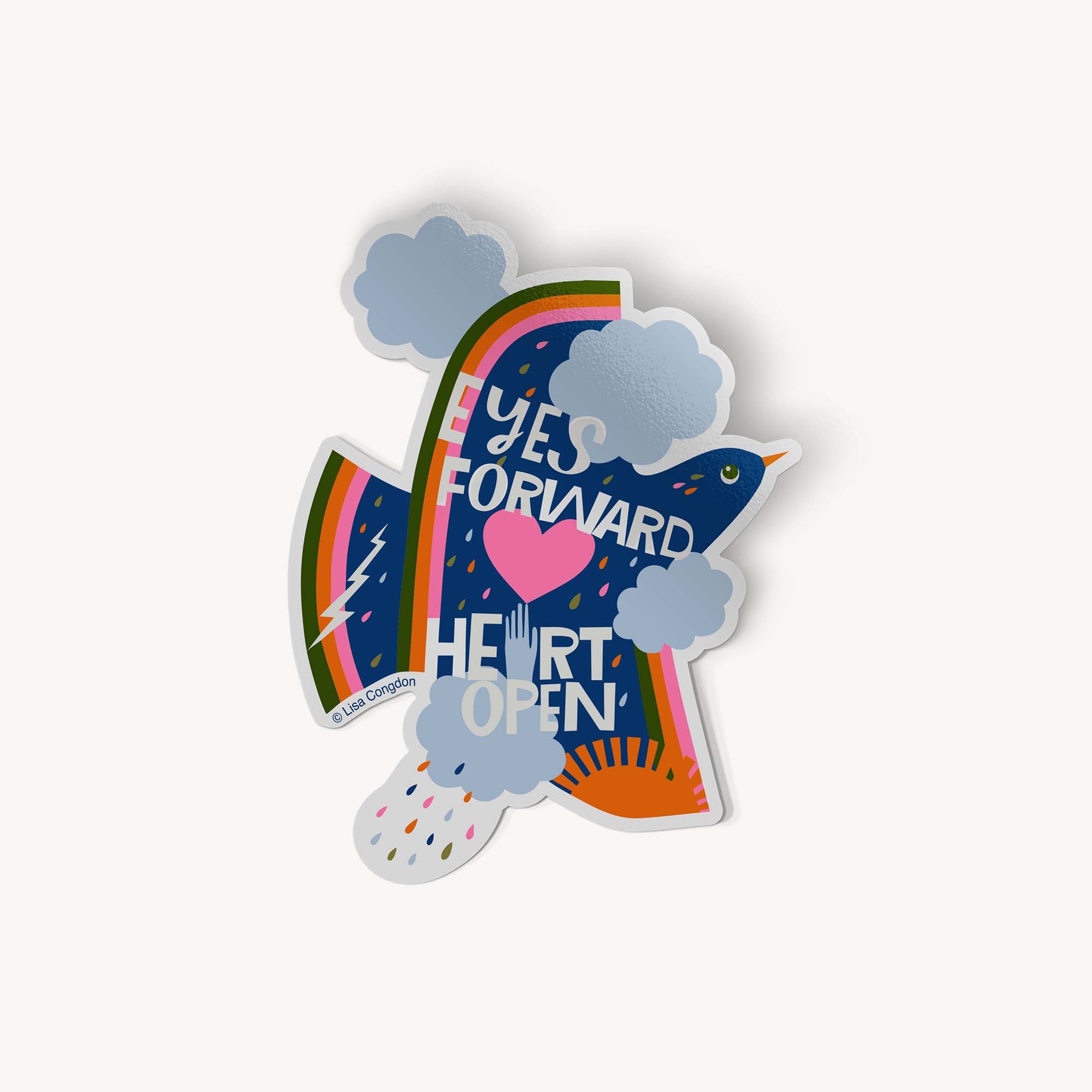 Lisa Congdon Art & Illustration | Eyes Forward Heart Open Large Sticker