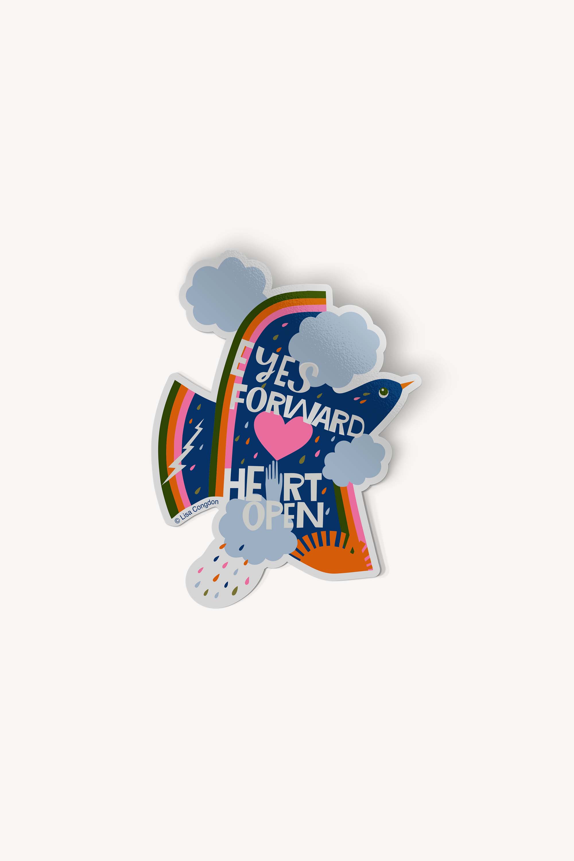 Lisa Congdon Art & Illustration | Eyes Forward Heart Open Large Sticker