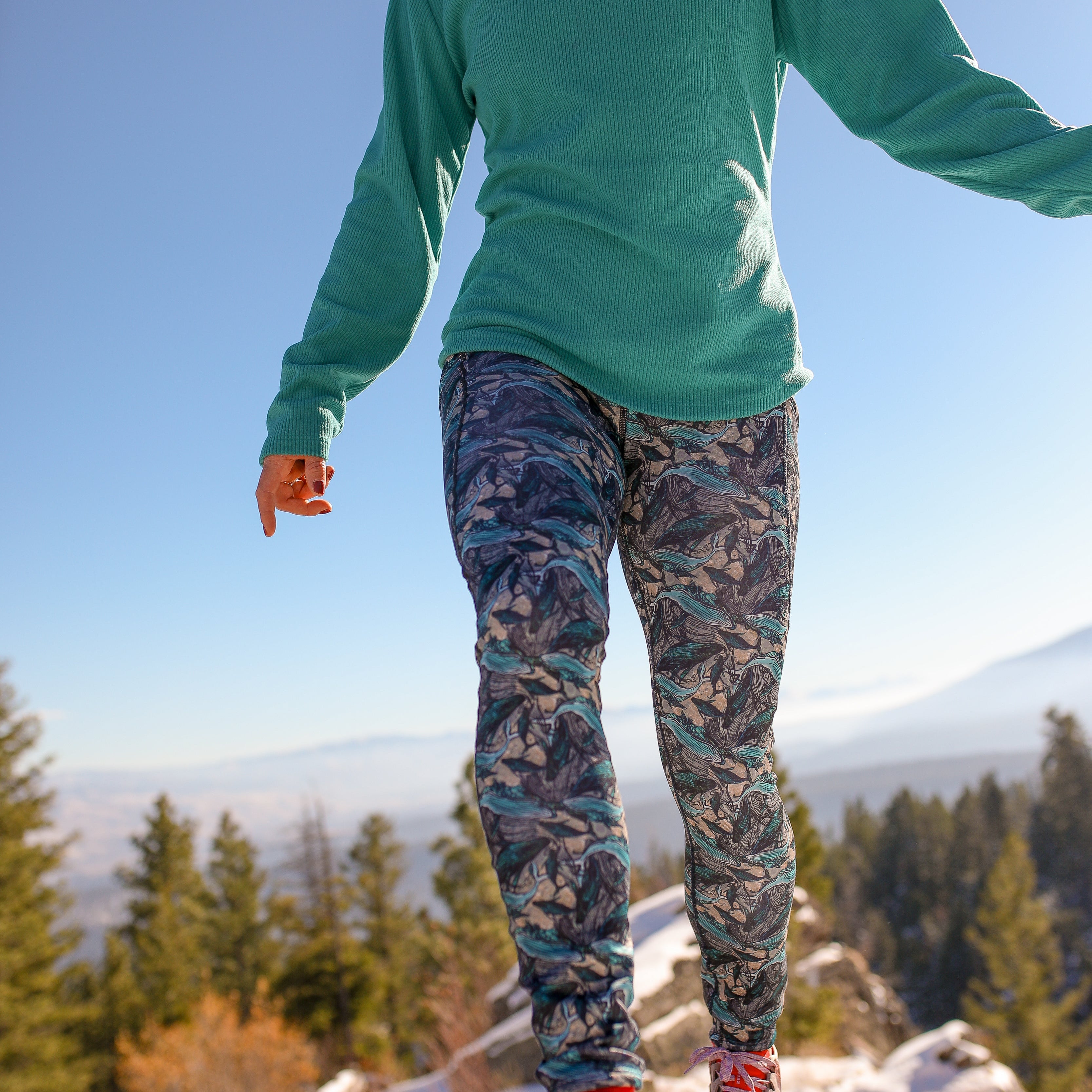 Youer | Go There Fleece Legging Oh Whale
