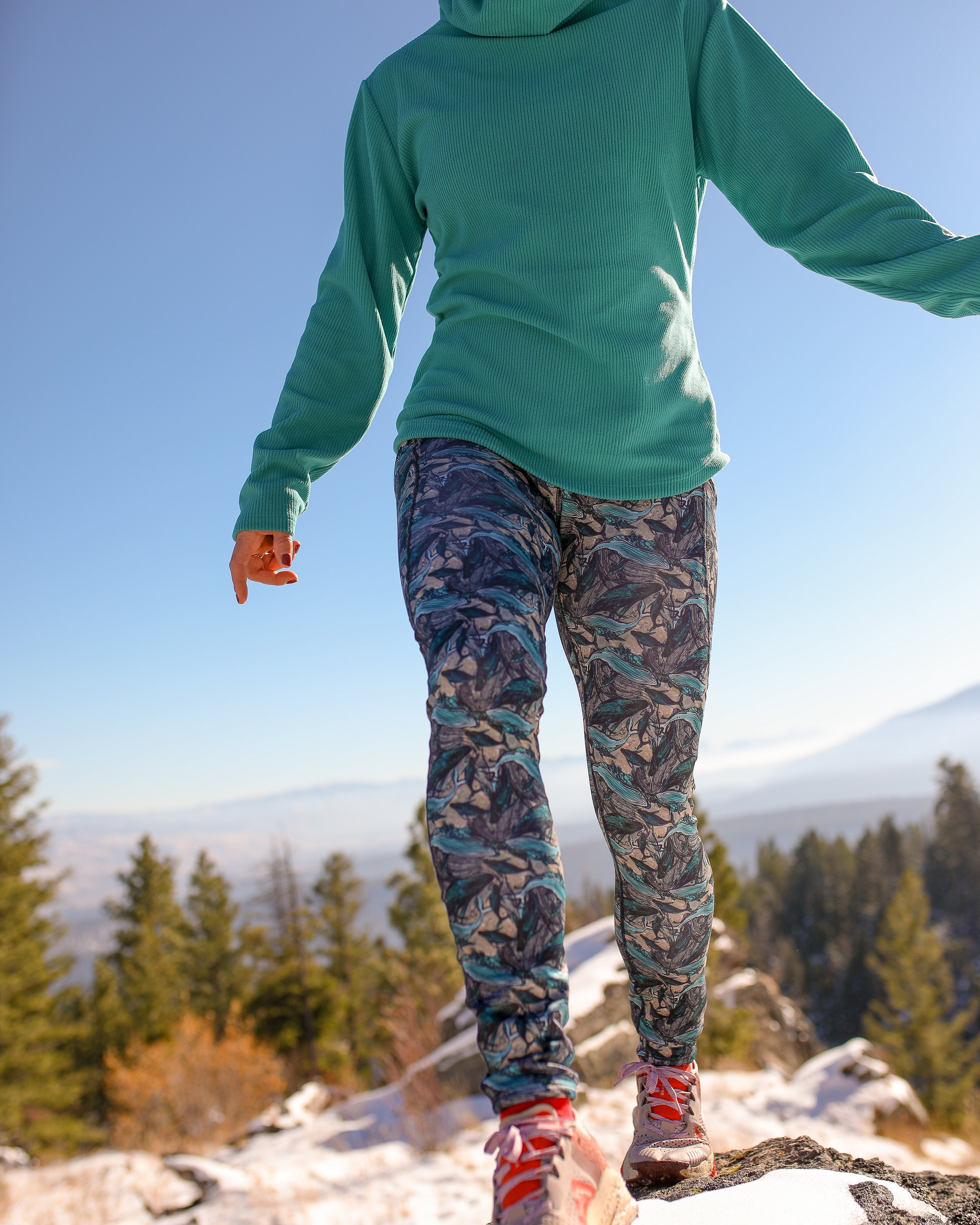 Youer | Go There Fleece Legging Oh Whale