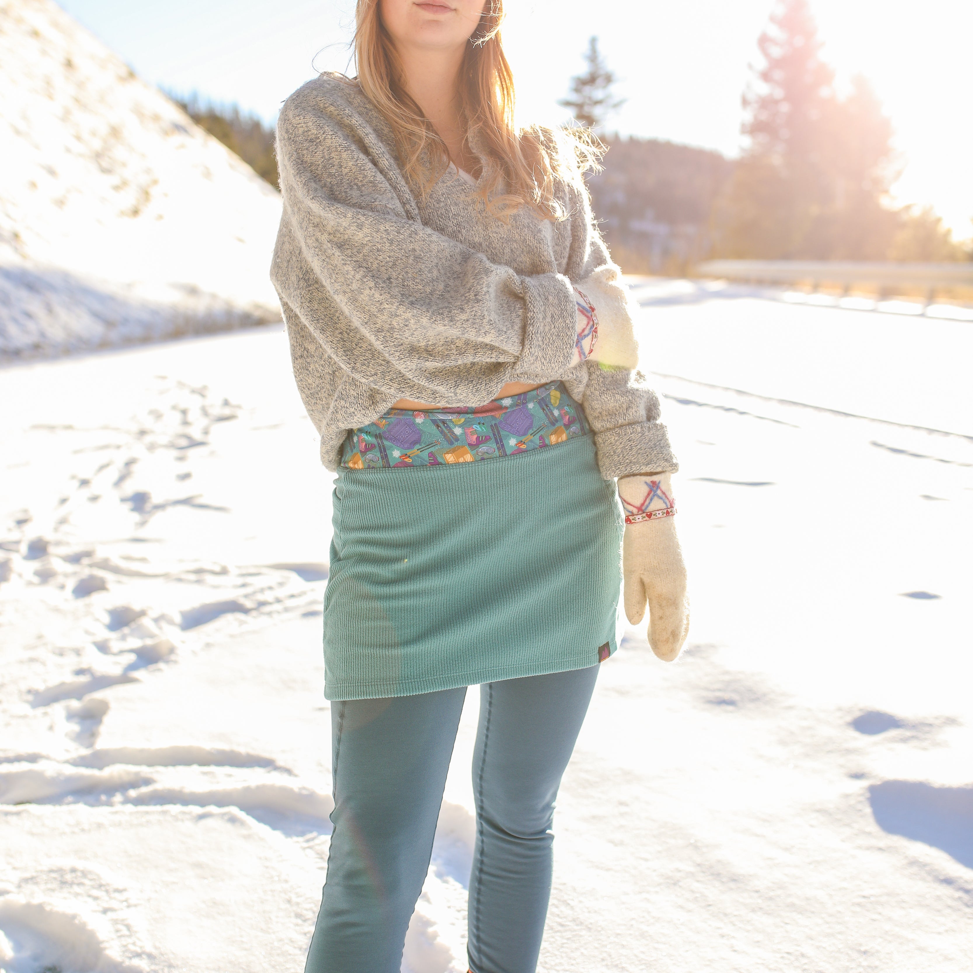 Youer | Made It Fleece Skirt Geyser/Ski Queen