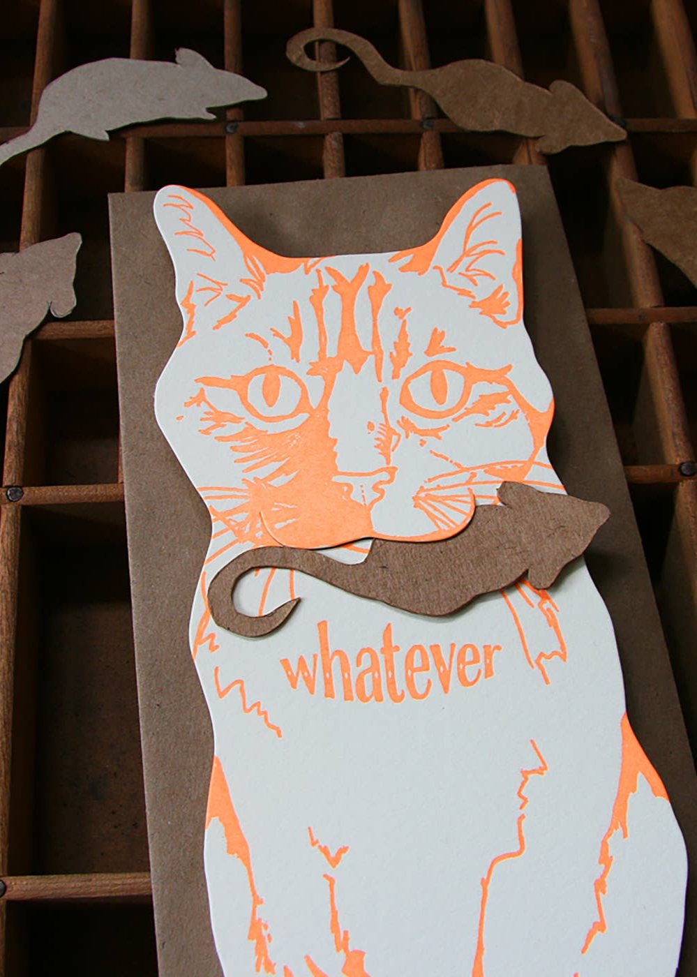 Blackbird Letterpress | Whatever Cat Gift Card