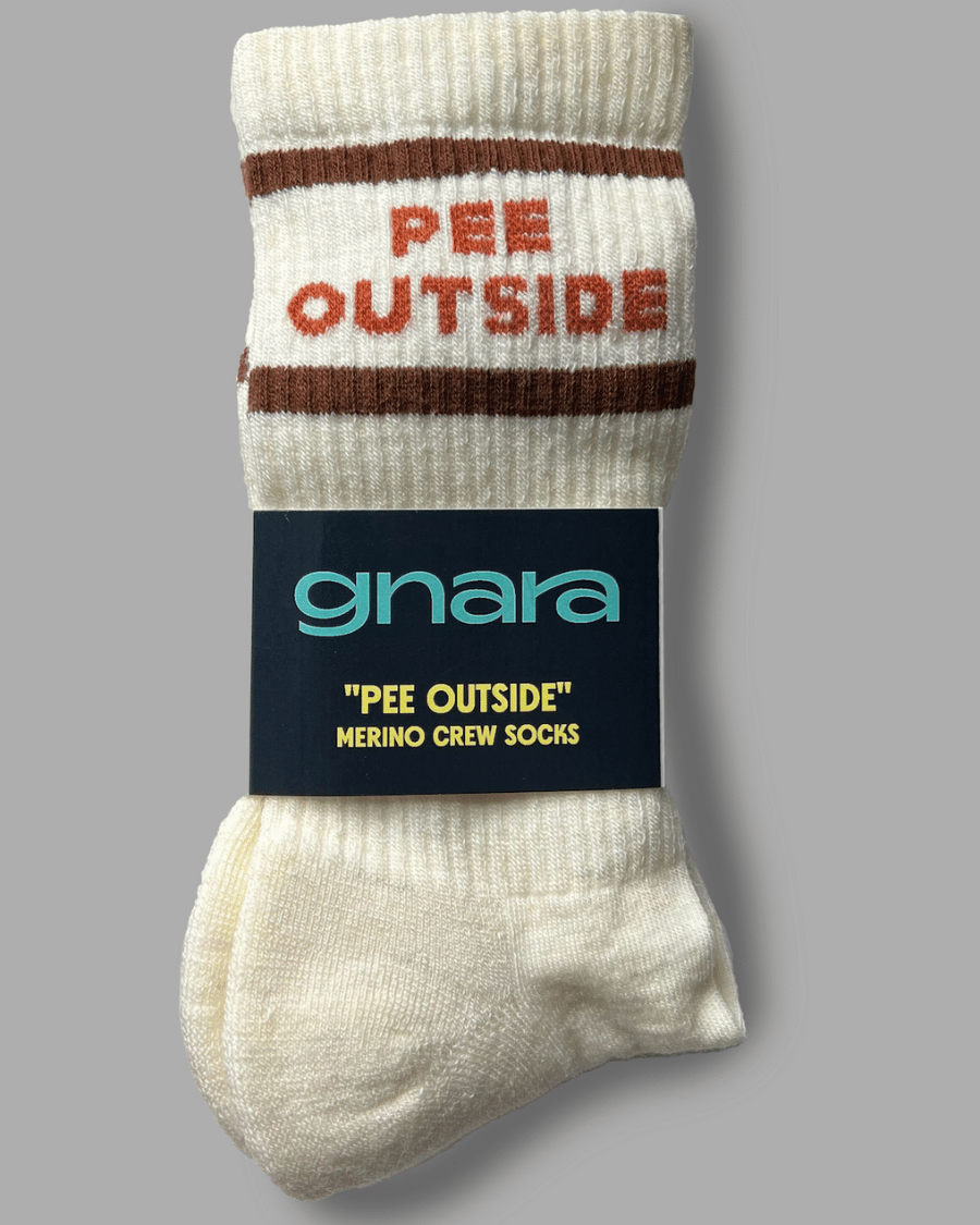 Gnara | "Pee Outside" Merino Crew Hiking Socks