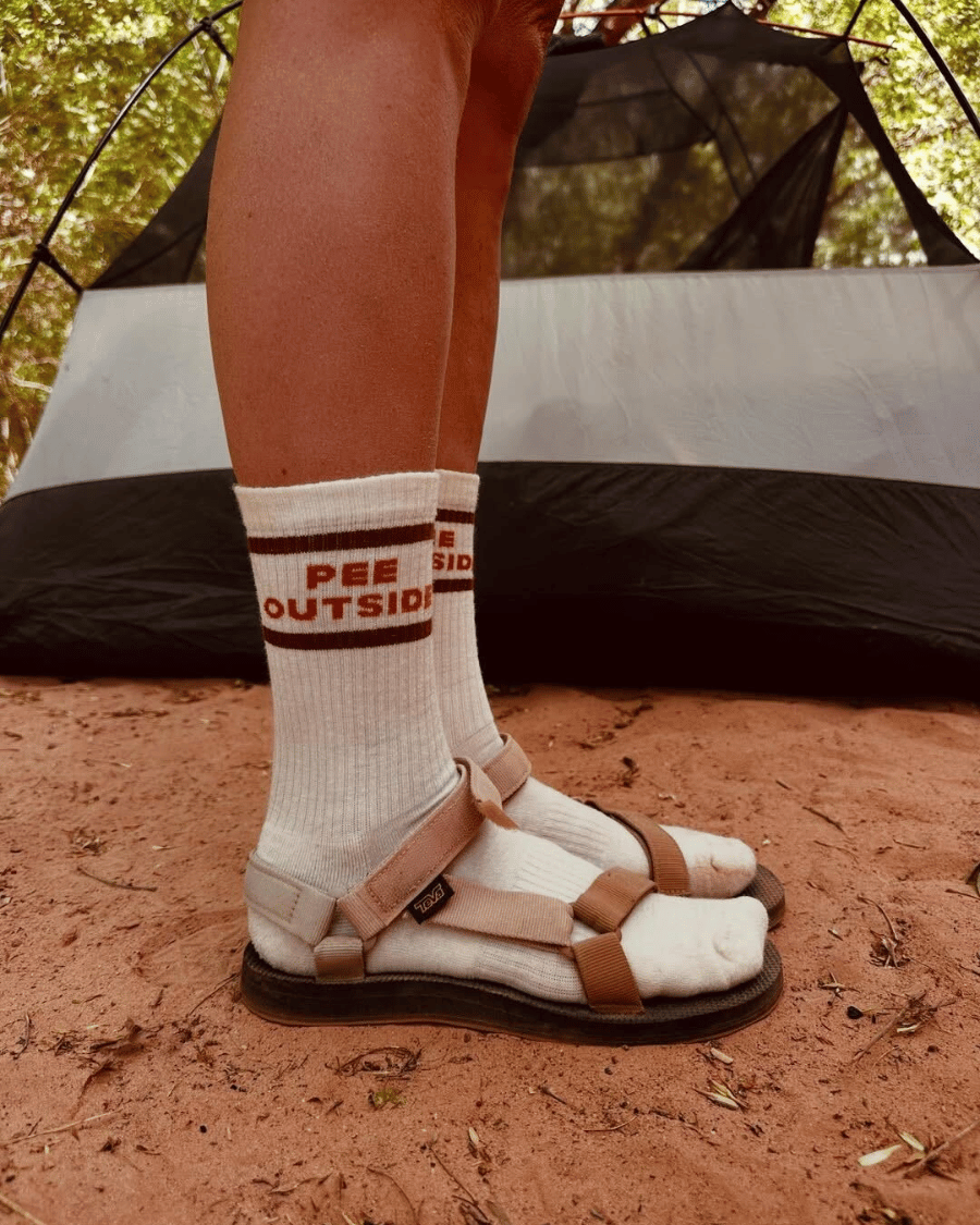 Gnara | "Pee Outside" Merino Crew Hiking Socks