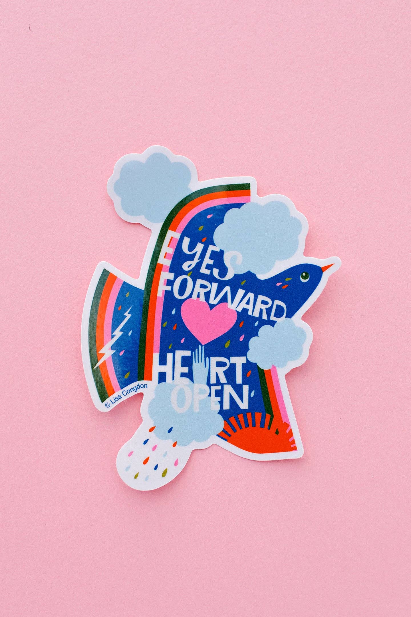 Lisa Congdon Art & Illustration | Eyes Forward Heart Open Large Sticker