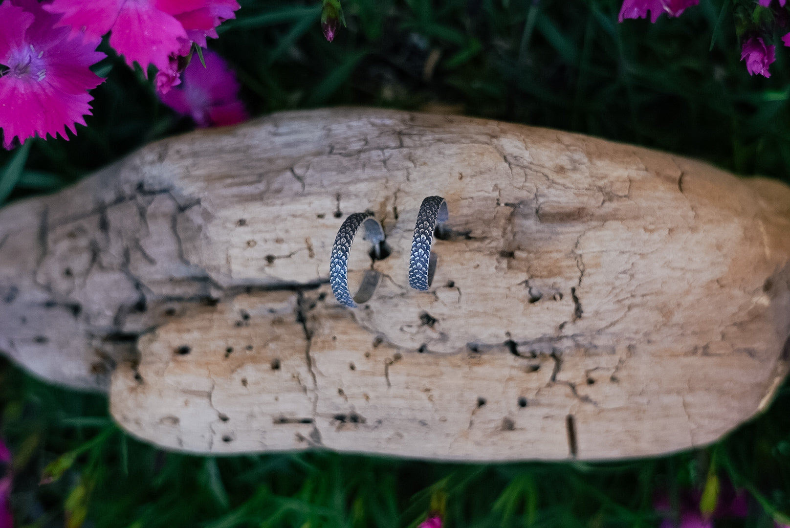 Crooked Trails Silver | Snake Skin Hoops