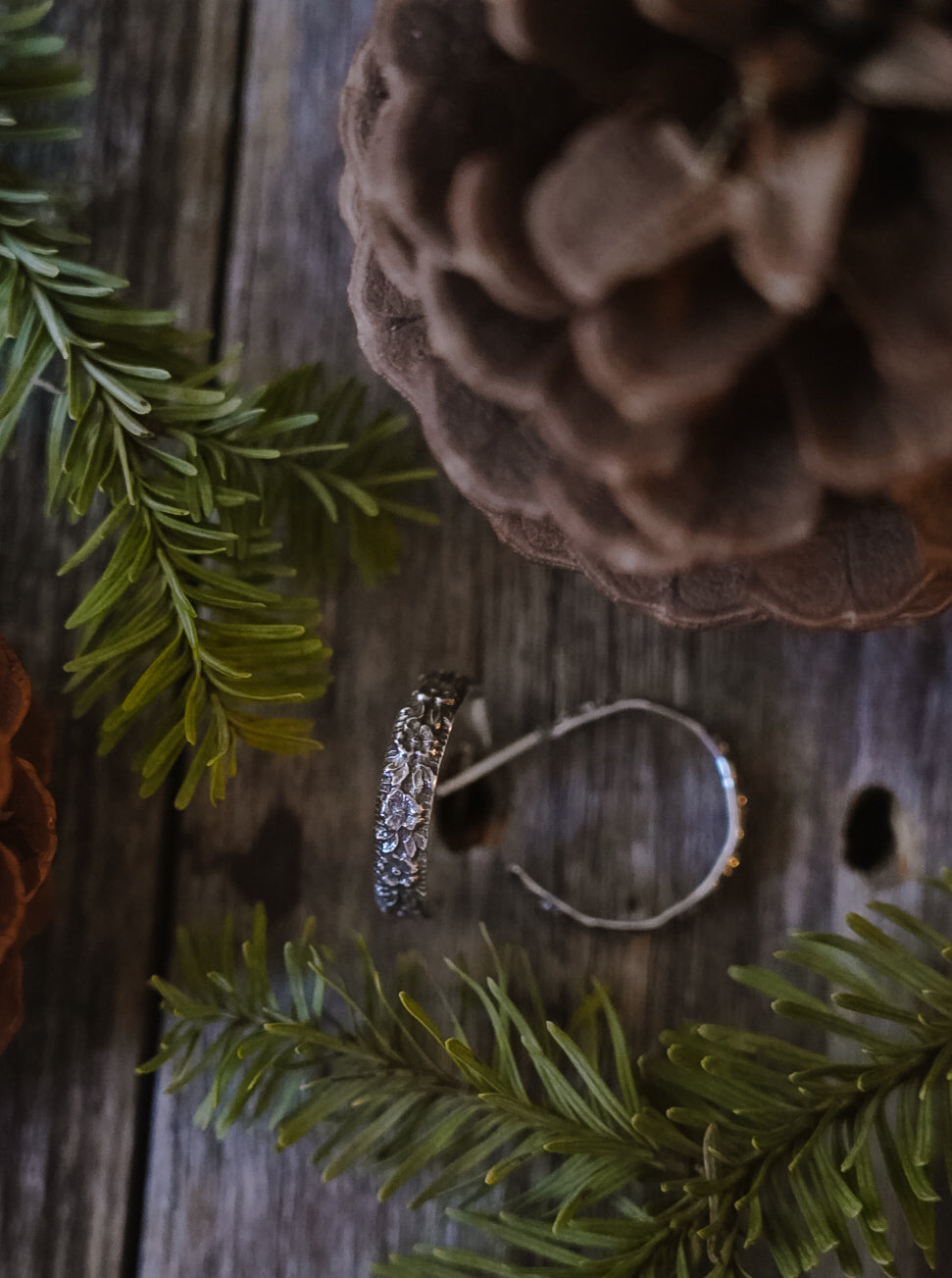 Crooked Trails Silver | Floral Hoops
