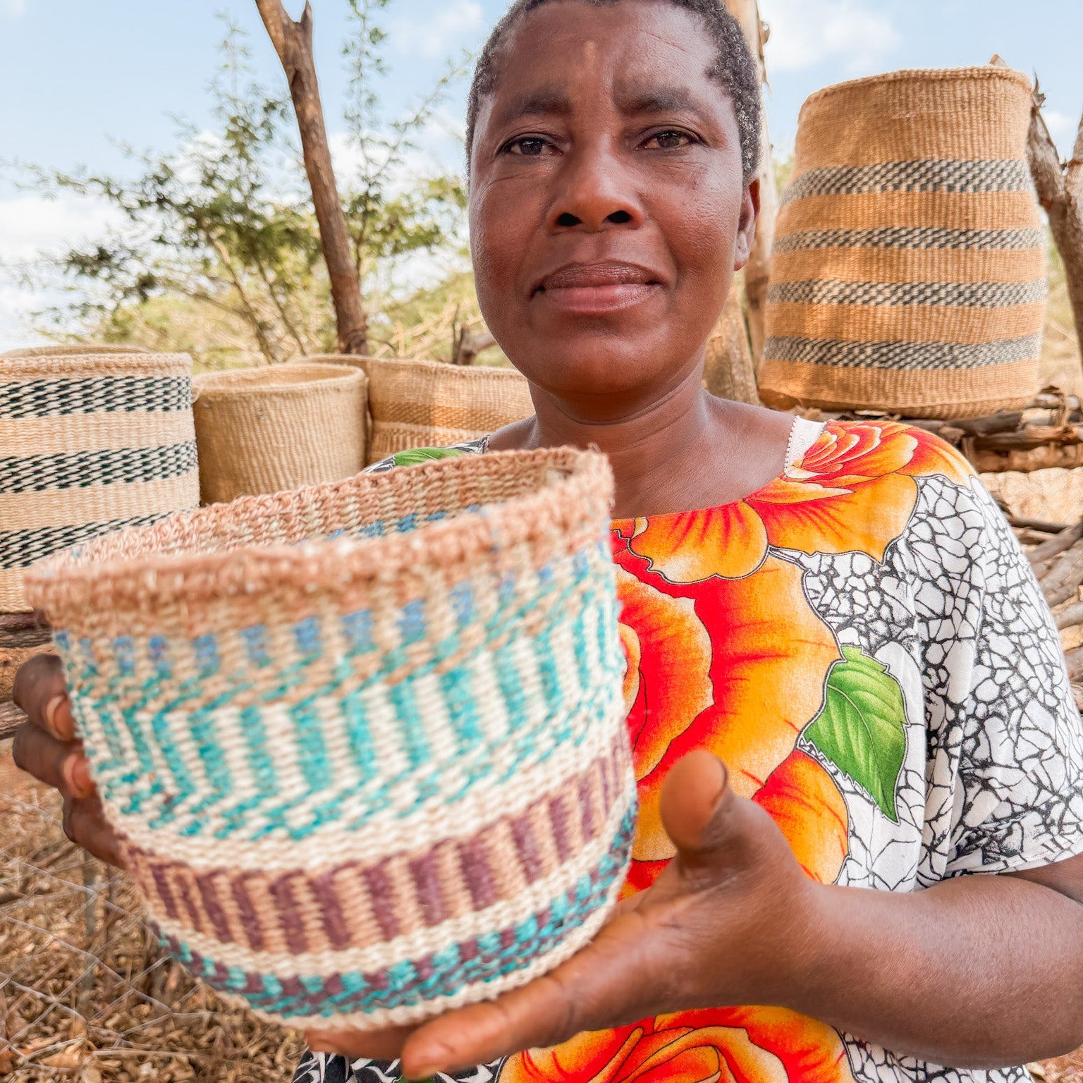 Zawadisha | Sisal Thick Weave Basket Tisini na Tisa