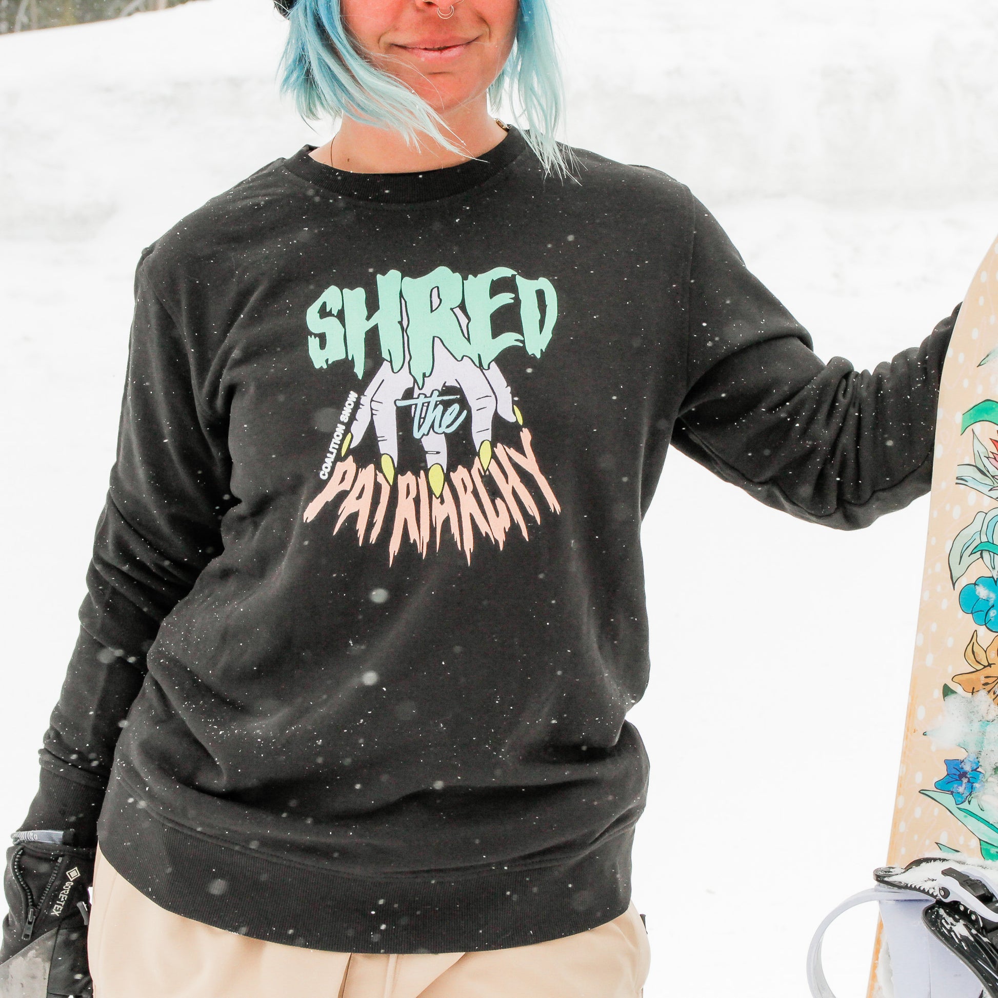 Shred the Patriarchy Crewneck | Grey Melange