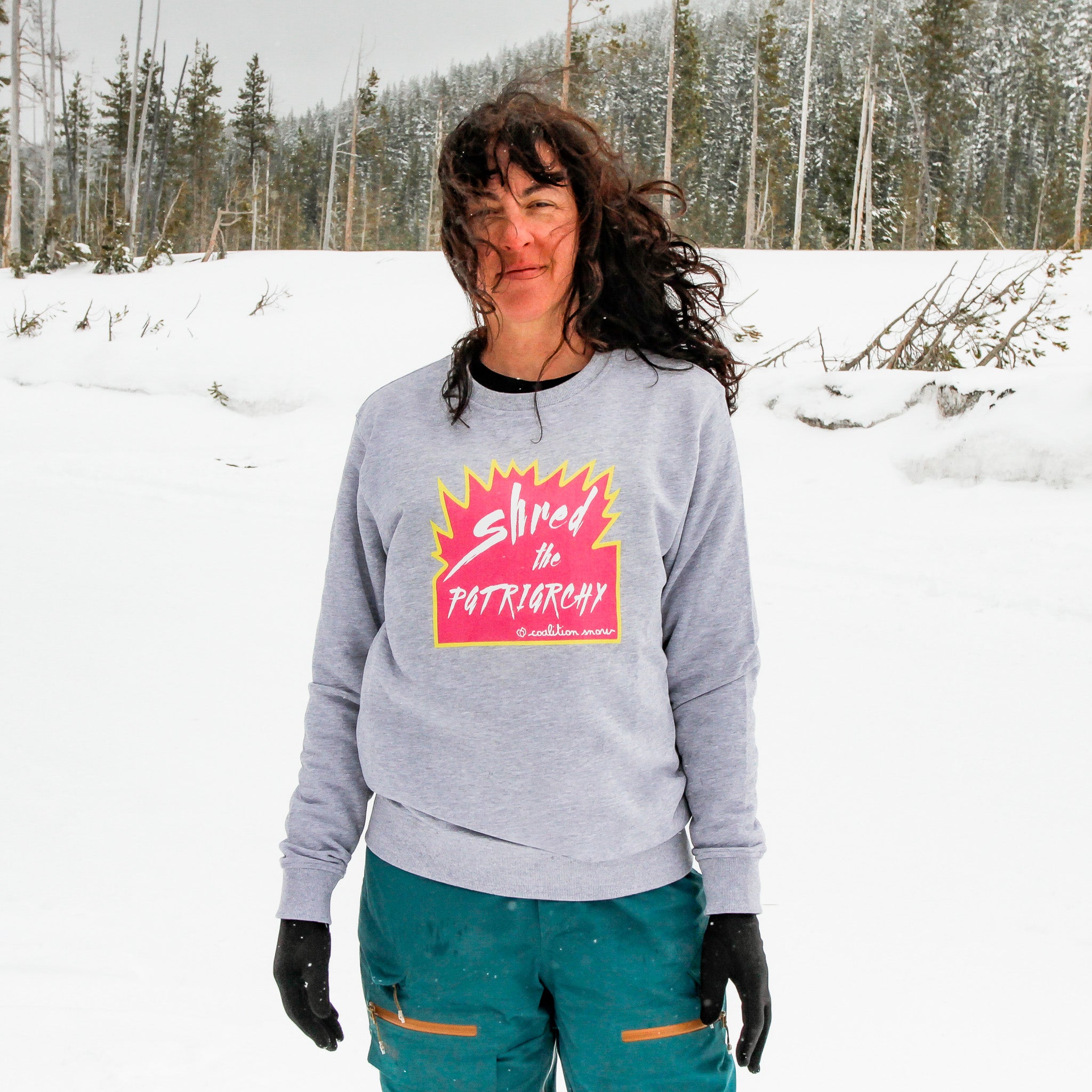 Shred the Patriarchy Crew Neck | Grey Melange