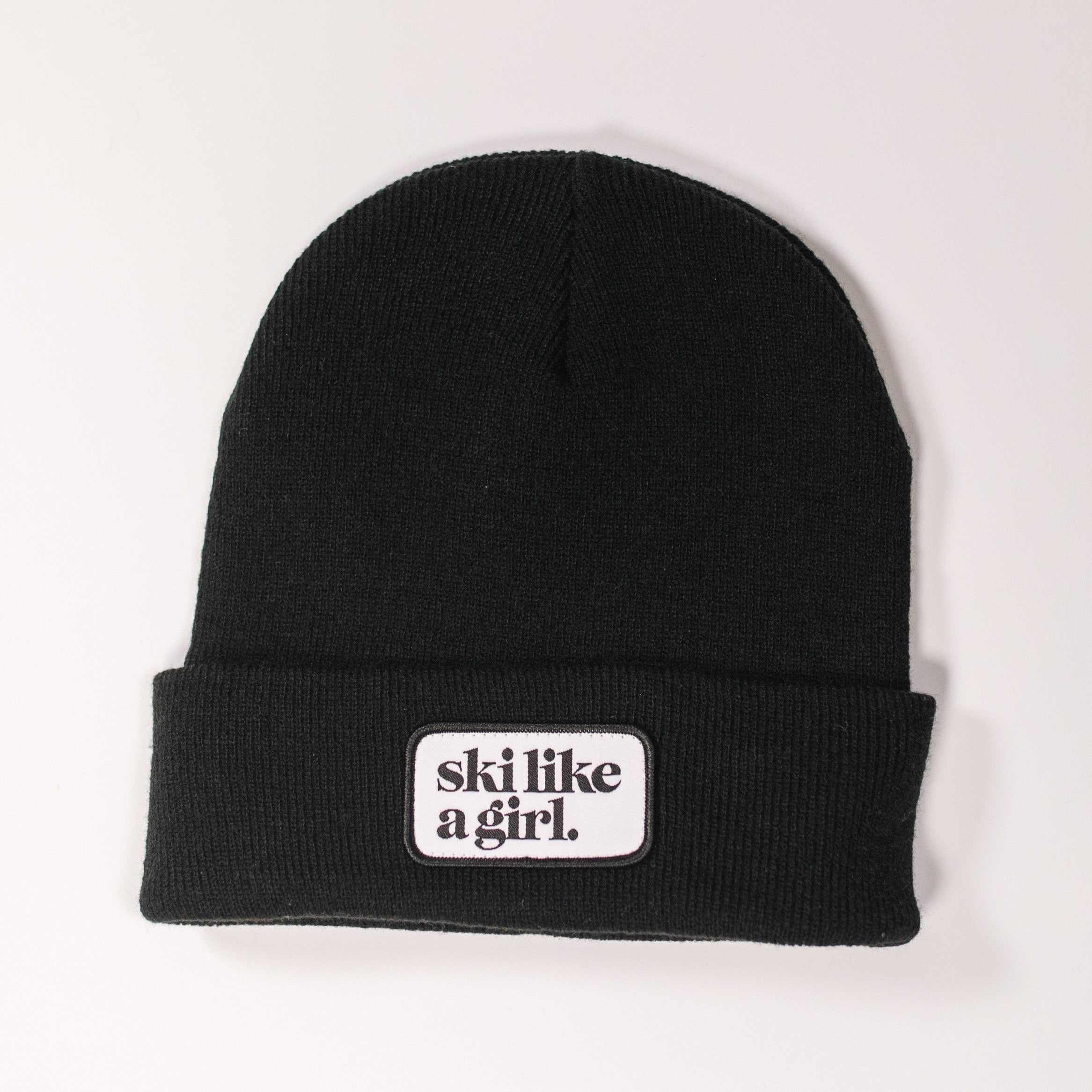 Ski Like A Girl | Black Beanie with Patch