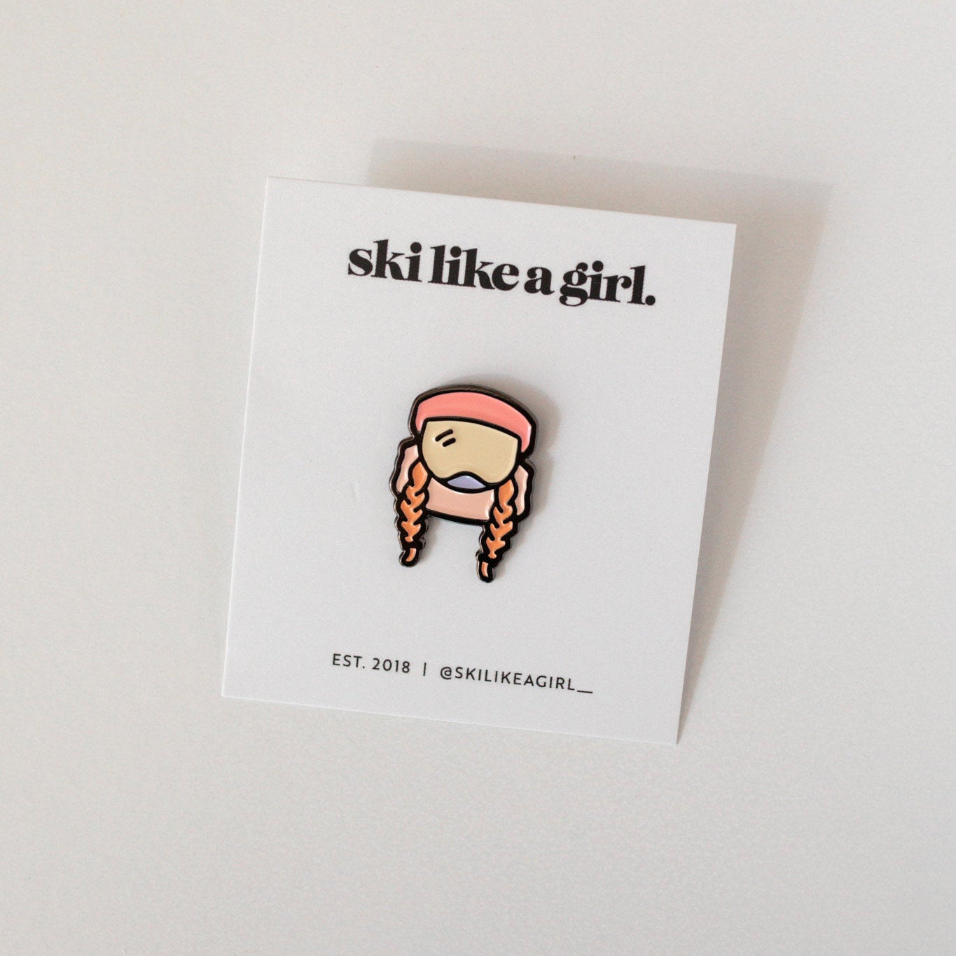 Ski Like a Girl | Sendy Peach Pin