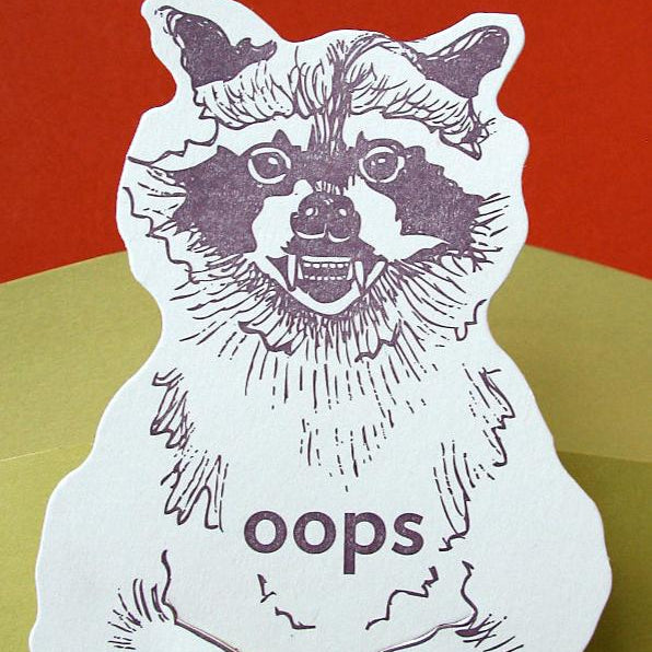 Blackbird Letterpress | Oops Raccoon Gift Card
