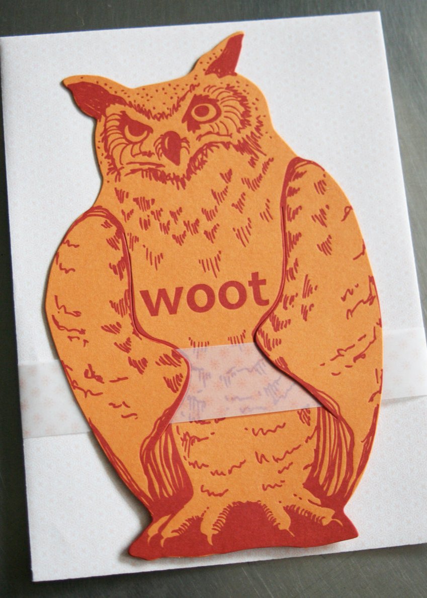 Blackbird Letterpress | Woot Owl Gift Card