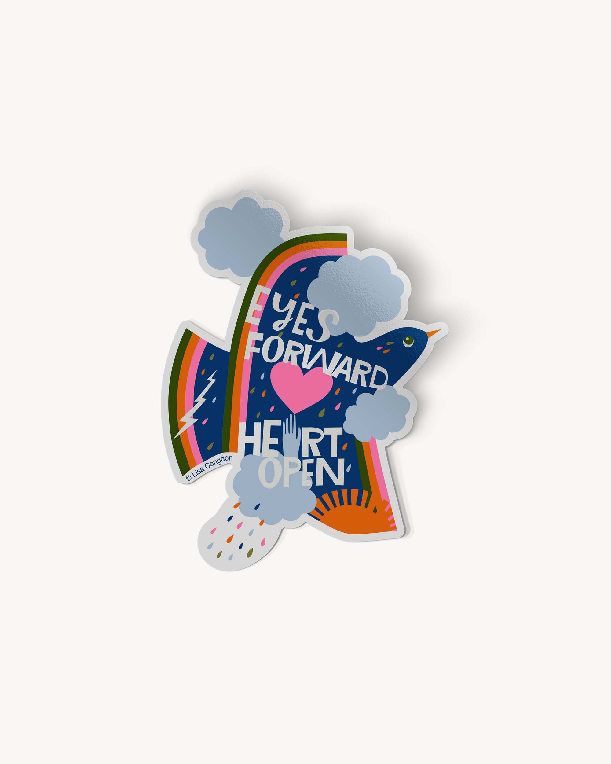 Lisa Congdon Art & Illustration | Eyes Forward Heart Open Large Sticker