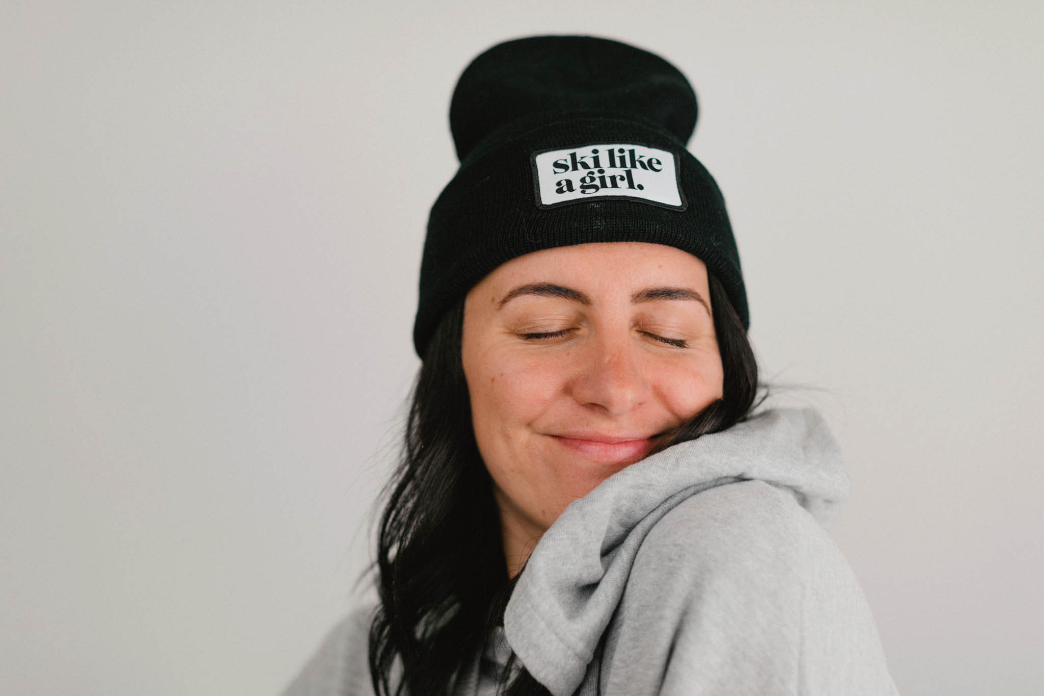 Ski Like A Girl | Black Beanie with Patch