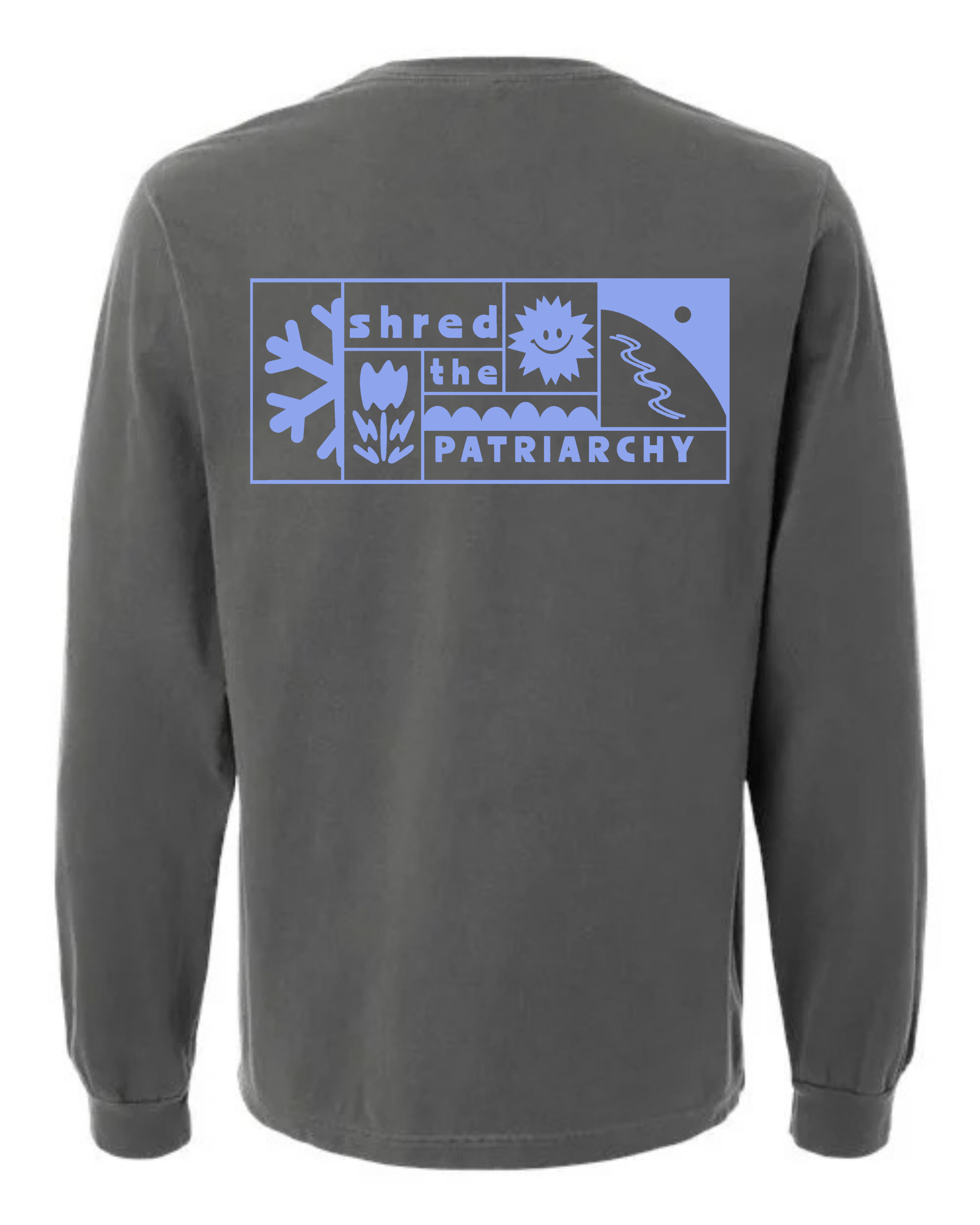 Shred the Patriarchy | Patch Longsleeve Washed Charcoal