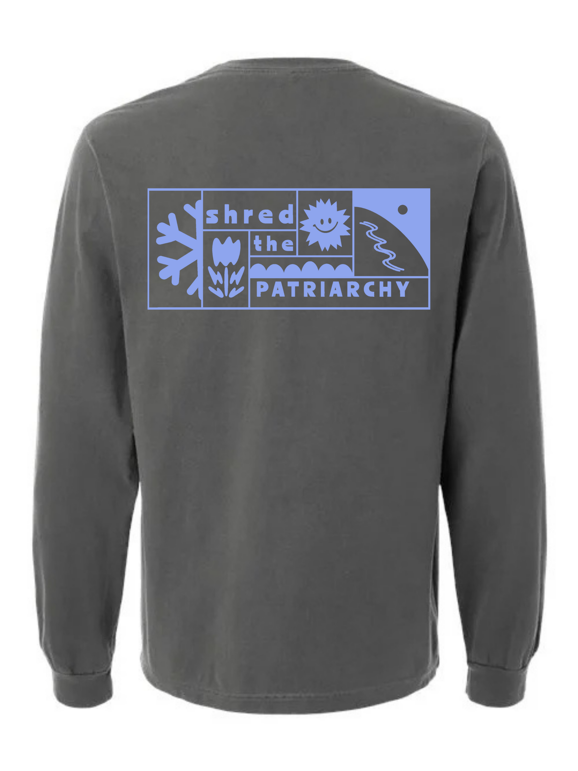 Shred the Patriarchy | Patch Longsleeve Washed Charcoal