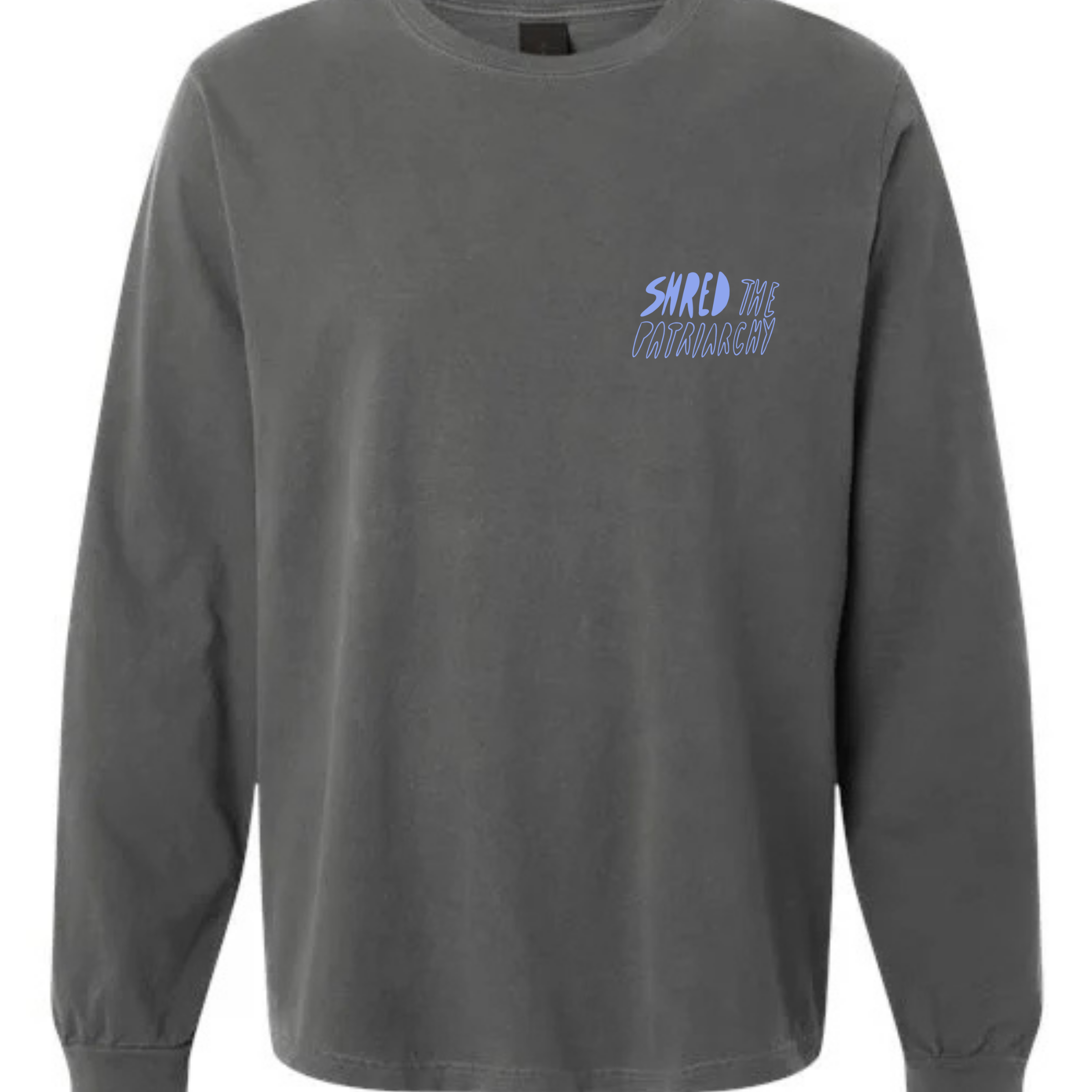 Shred the Patriarchy | Patch Longsleeve Washed Charcoal