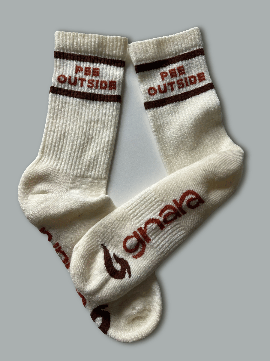Gnara | "Pee Outside" Merino Crew Hiking Socks
