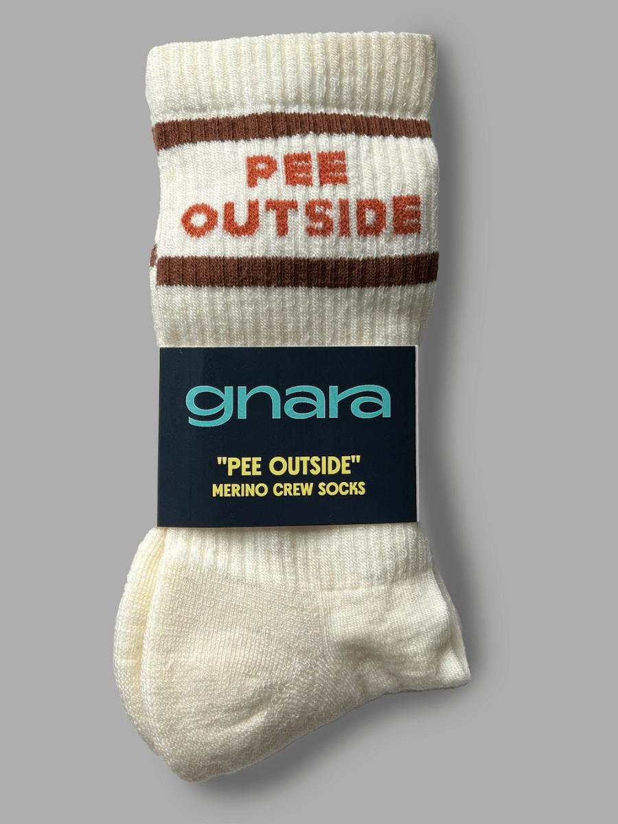Gnara | "Pee Outside" Merino Crew Hiking Socks