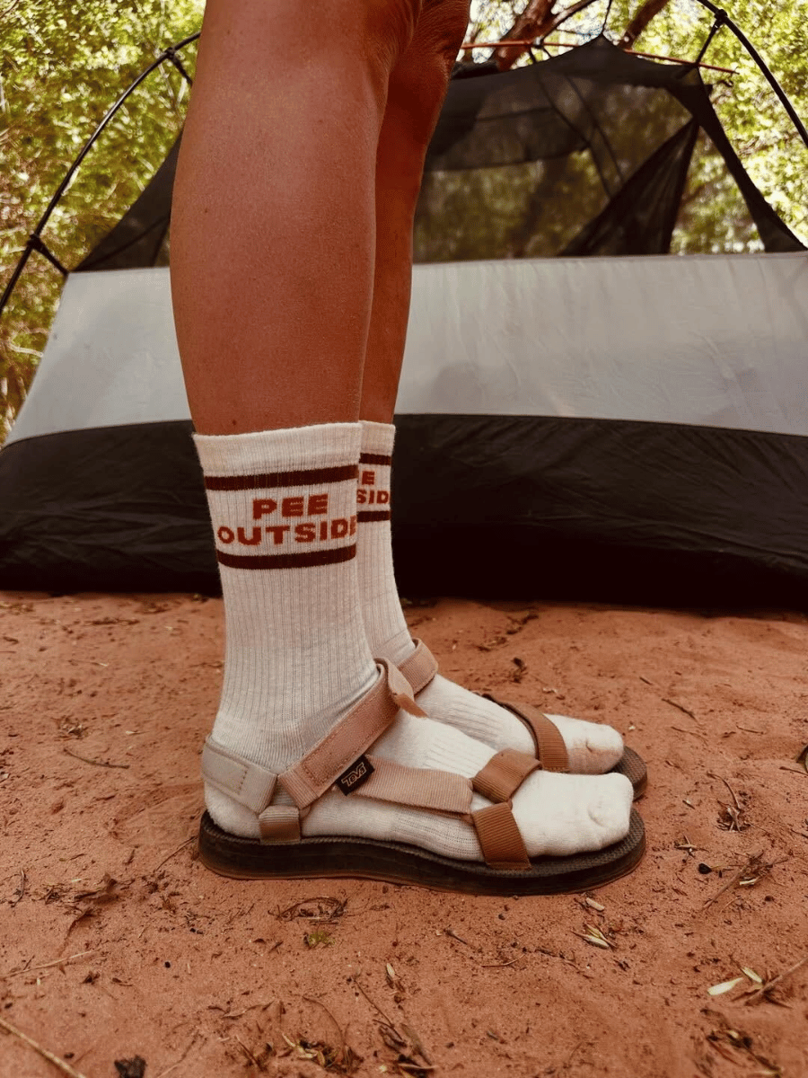 Gnara | "Pee Outside" Merino Crew Hiking Socks