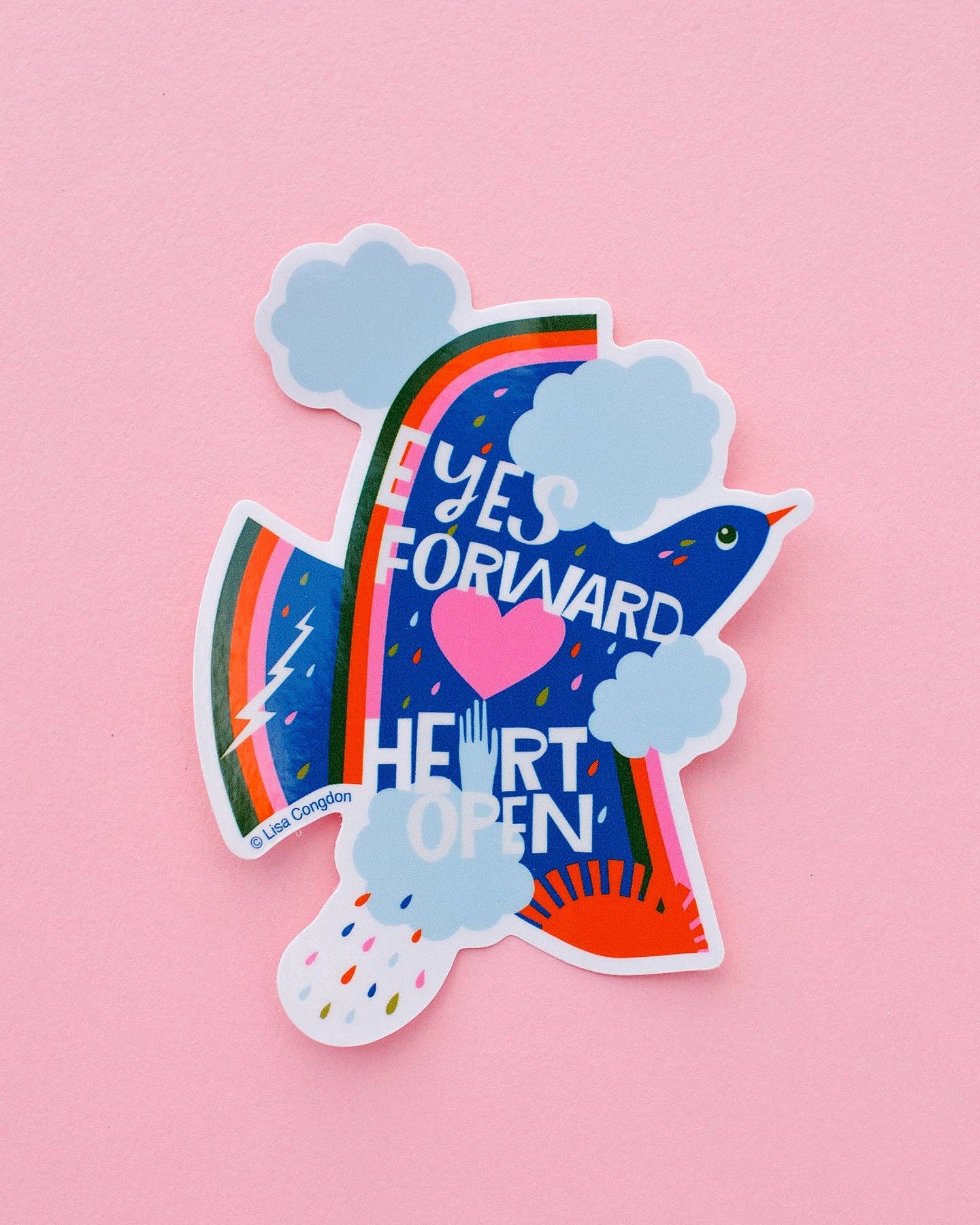 Lisa Congdon Art & Illustration | Eyes Forward Heart Open Large Sticker