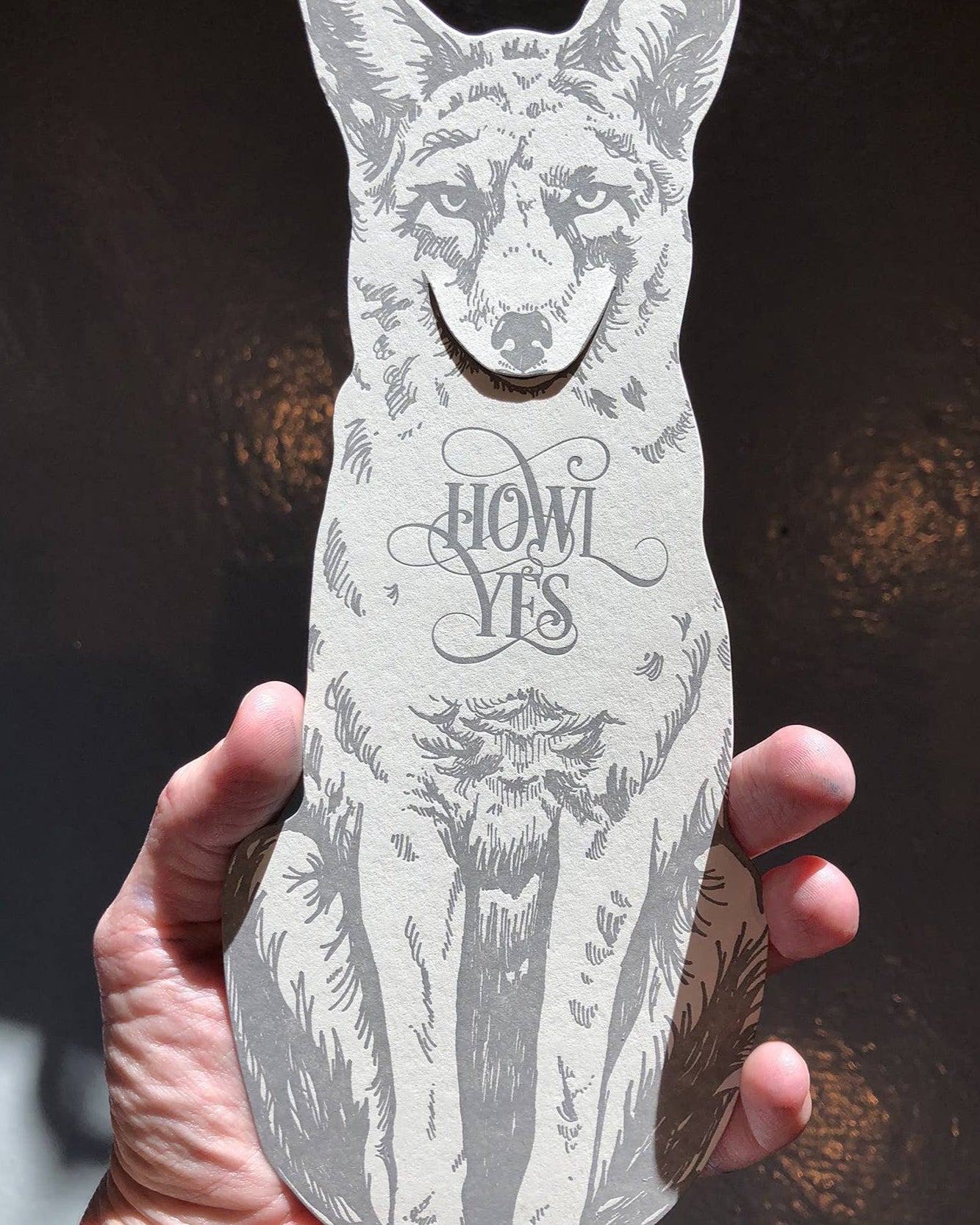 Blackbird Letterpress | Howl Yes Grey Fox Gift Card