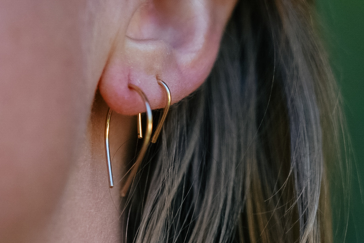 Crooked Trails Silver | Handcrafted Gold Filled Arches Earrings