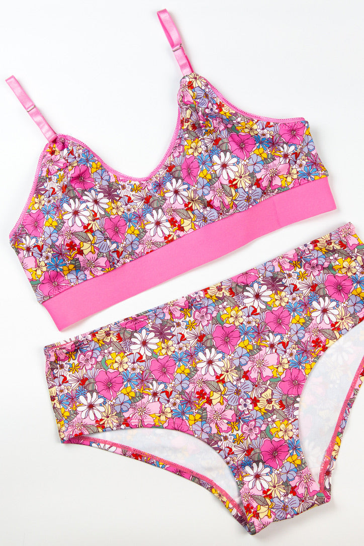 SWOOP | Pink Floral Print Bra