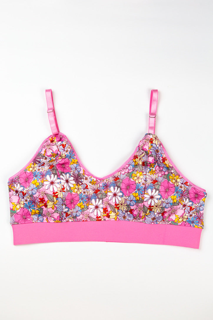 SWOOP | Pink Floral Print Bra