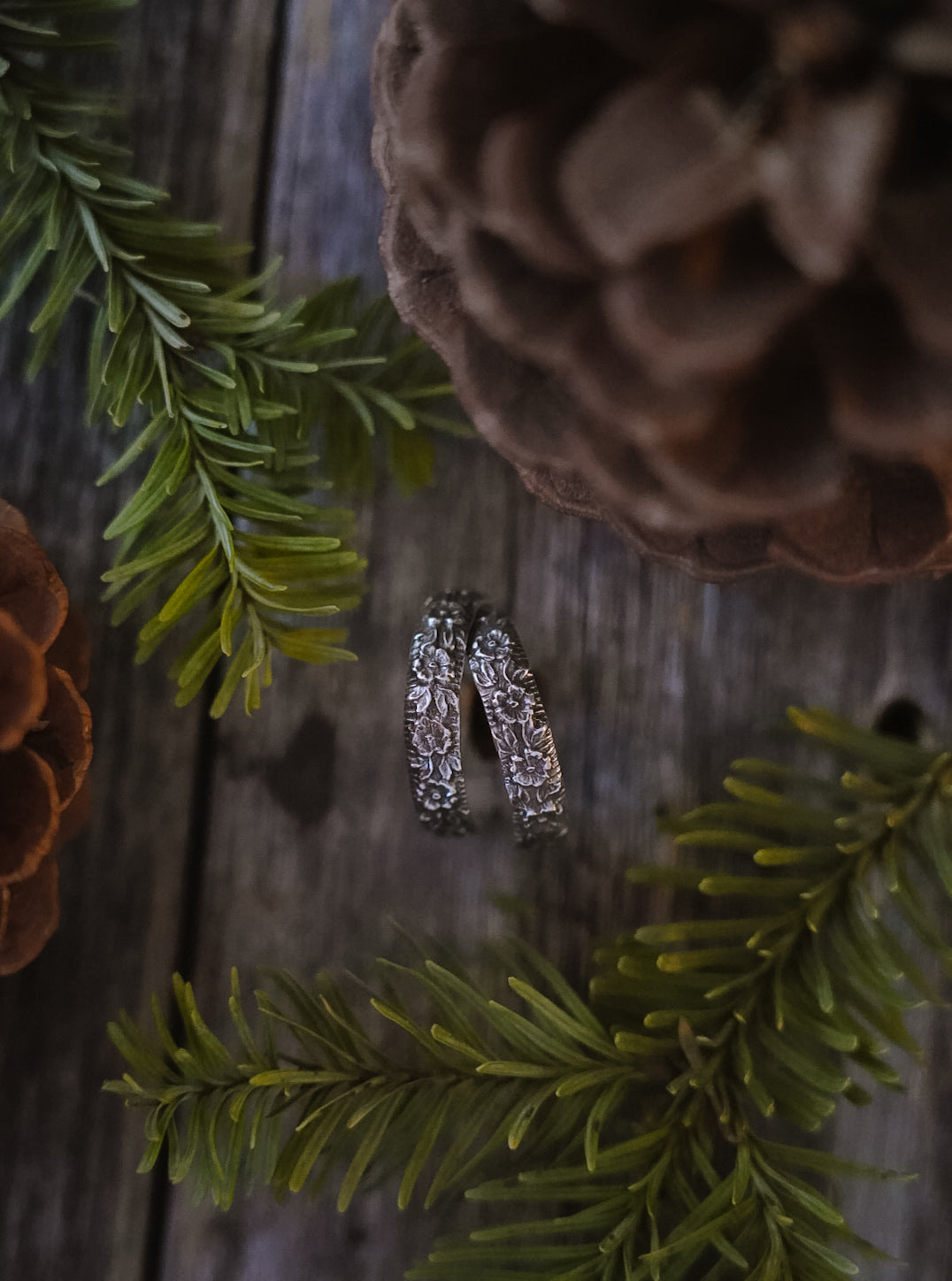Crooked Trails Silver | Floral Hoops