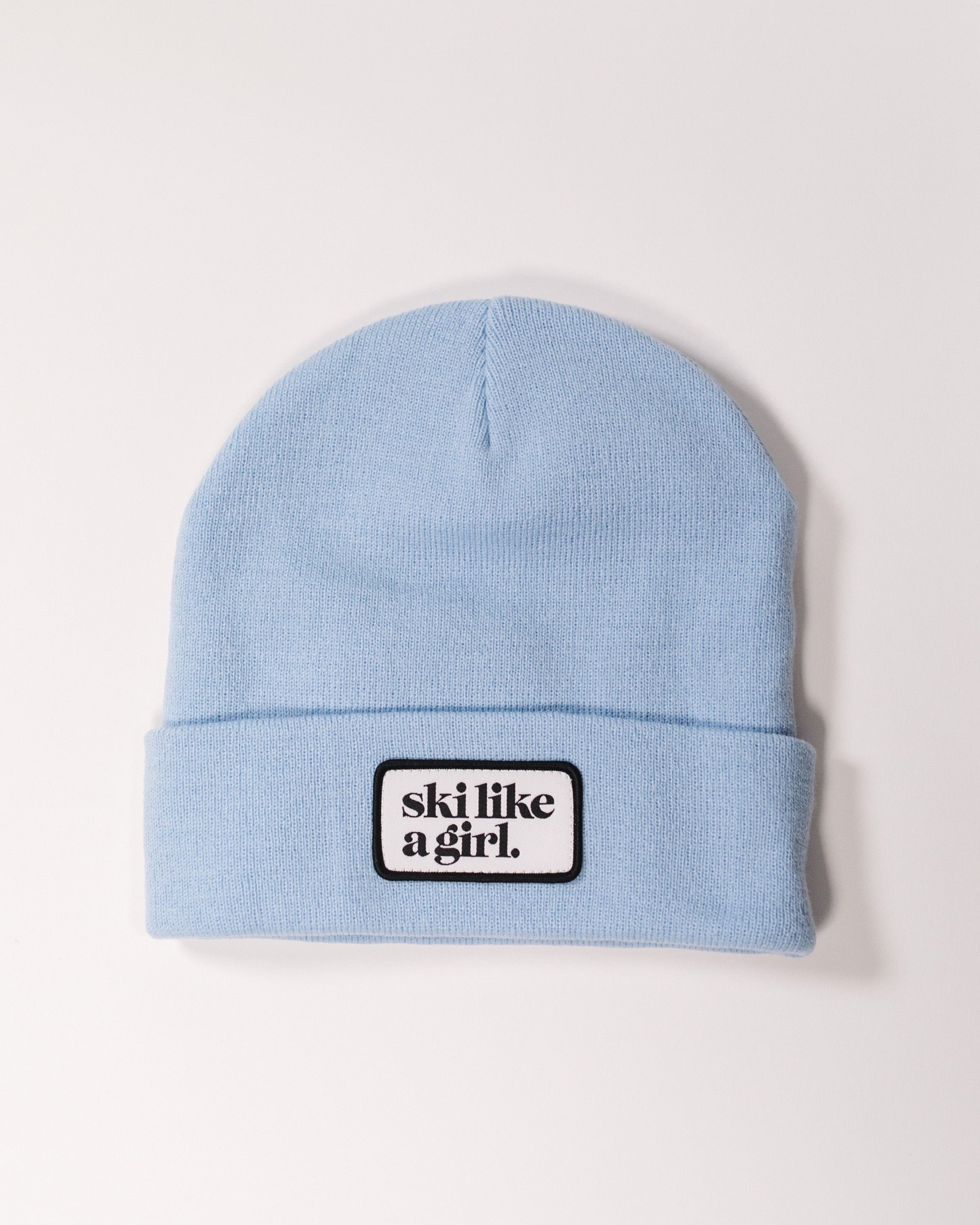 Ski Like A Girl | Periwinkle Beanie with Patch