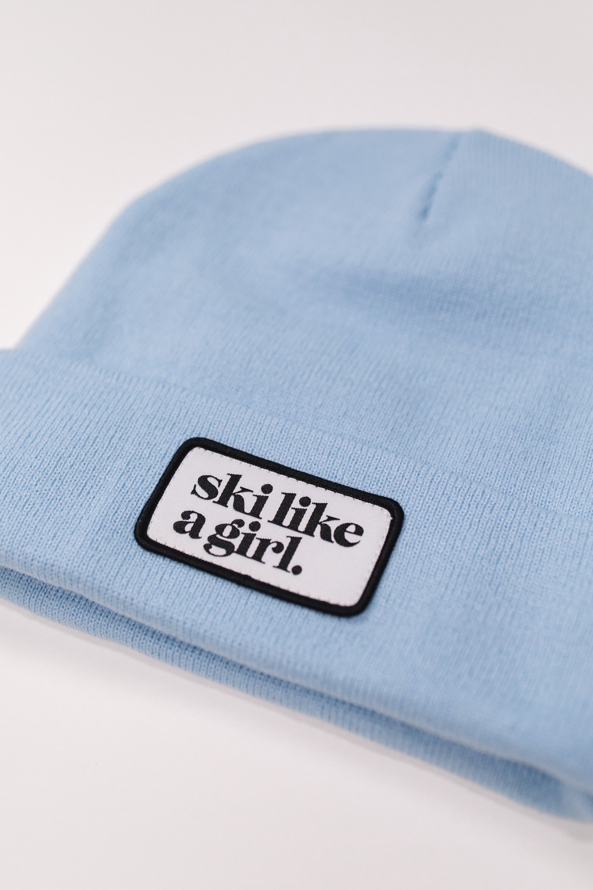 Ski Like A Girl | Periwinkle Beanie with Patch