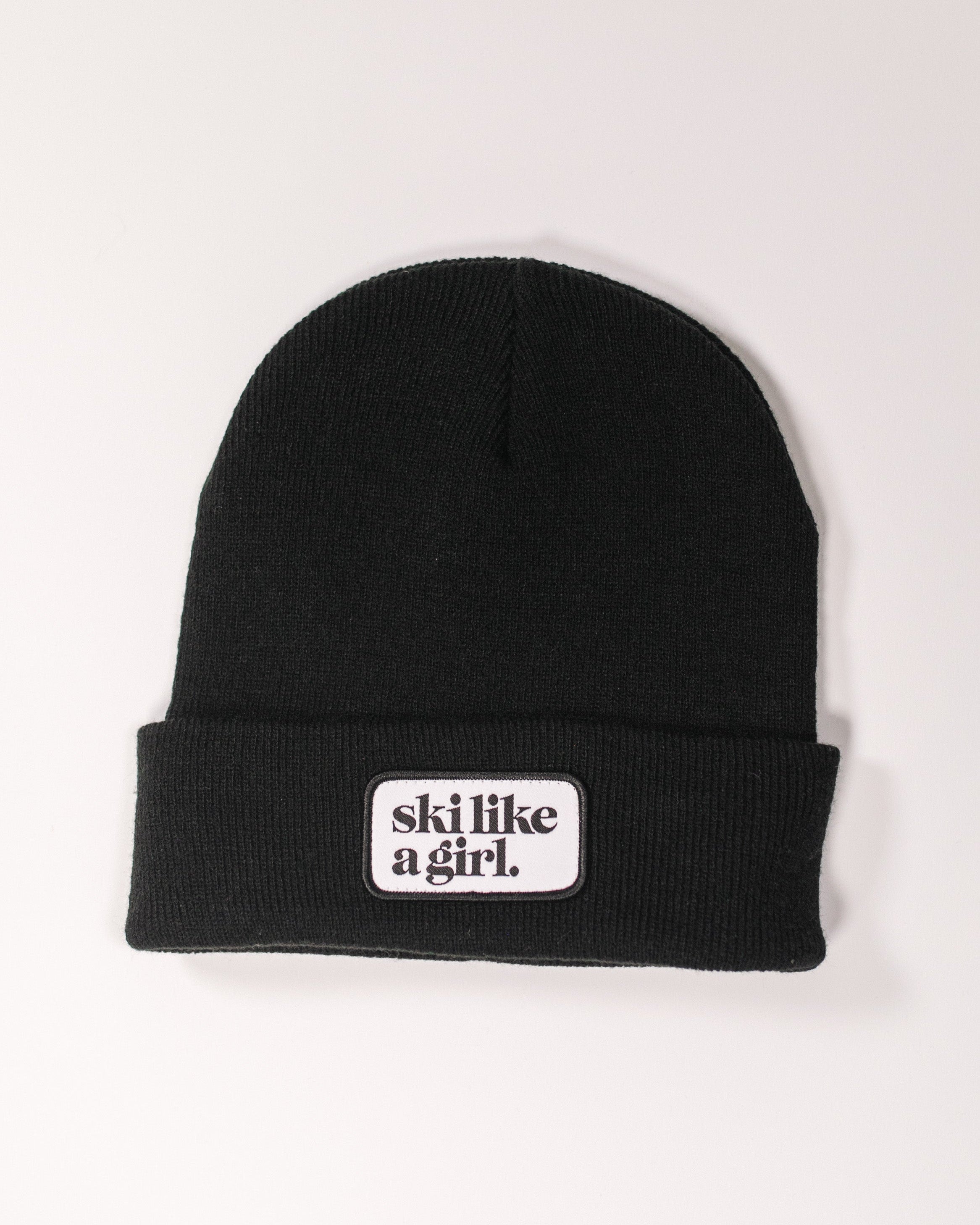 Ski Like A Girl | Black Beanie with Patch