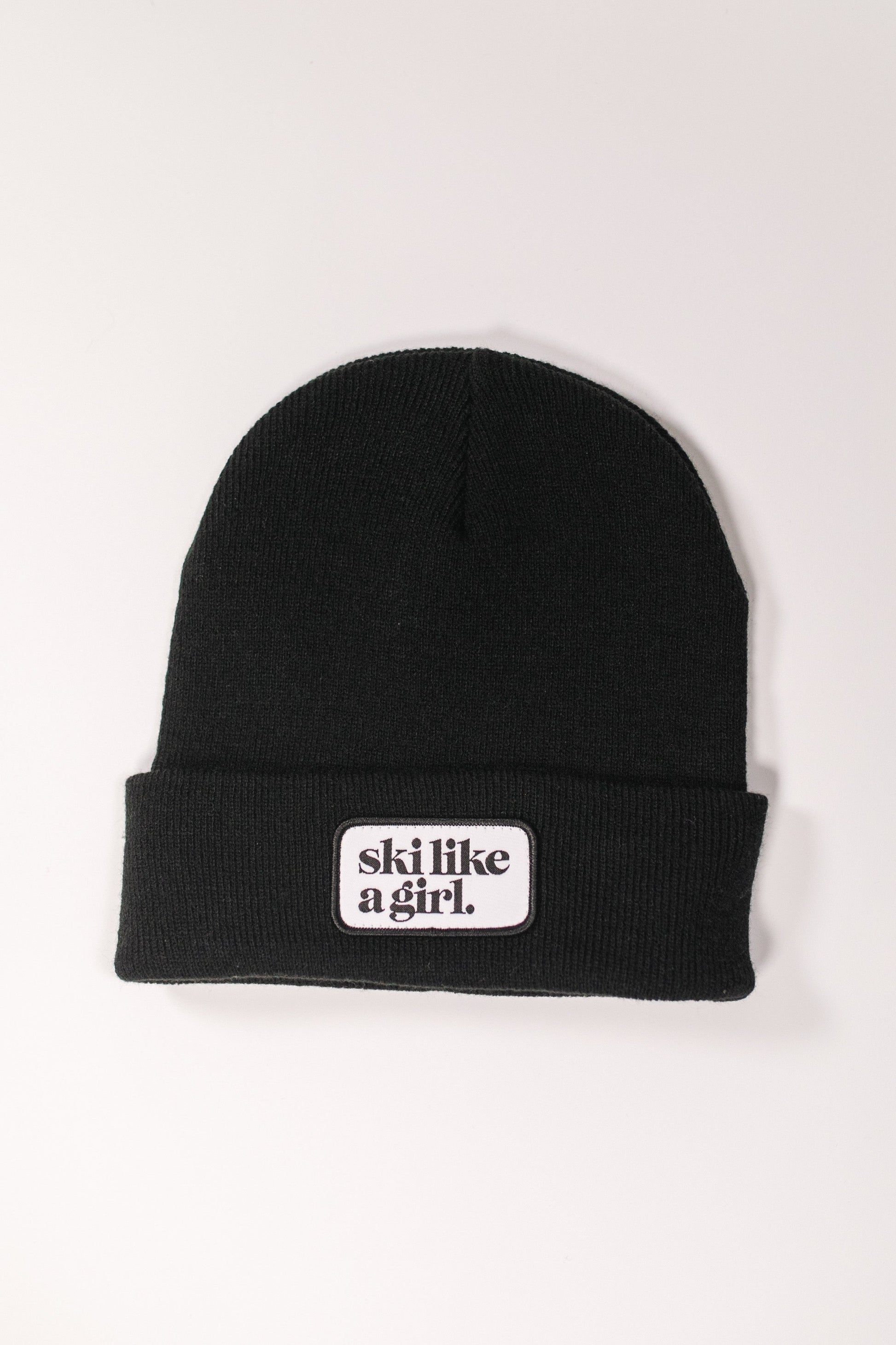 Ski Like A Girl | Black Beanie with Patch