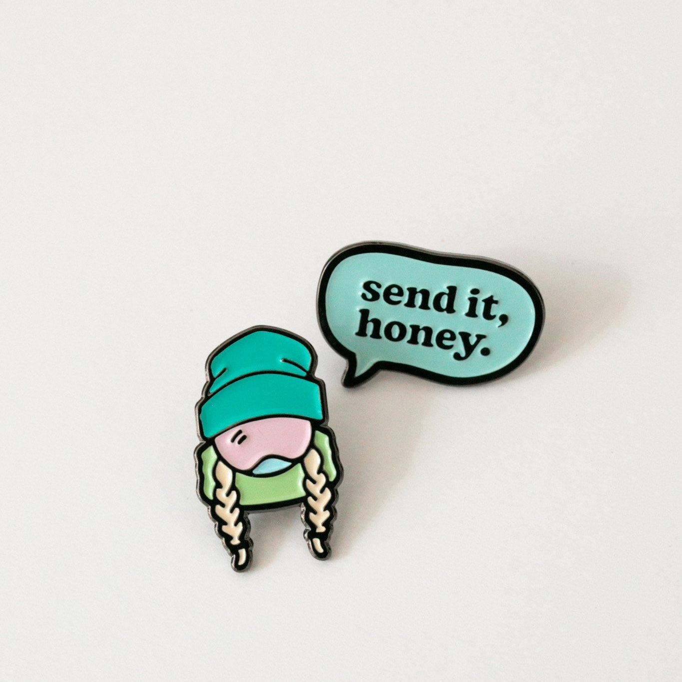Ski Like A Girl | Sendy Seafoam Pin