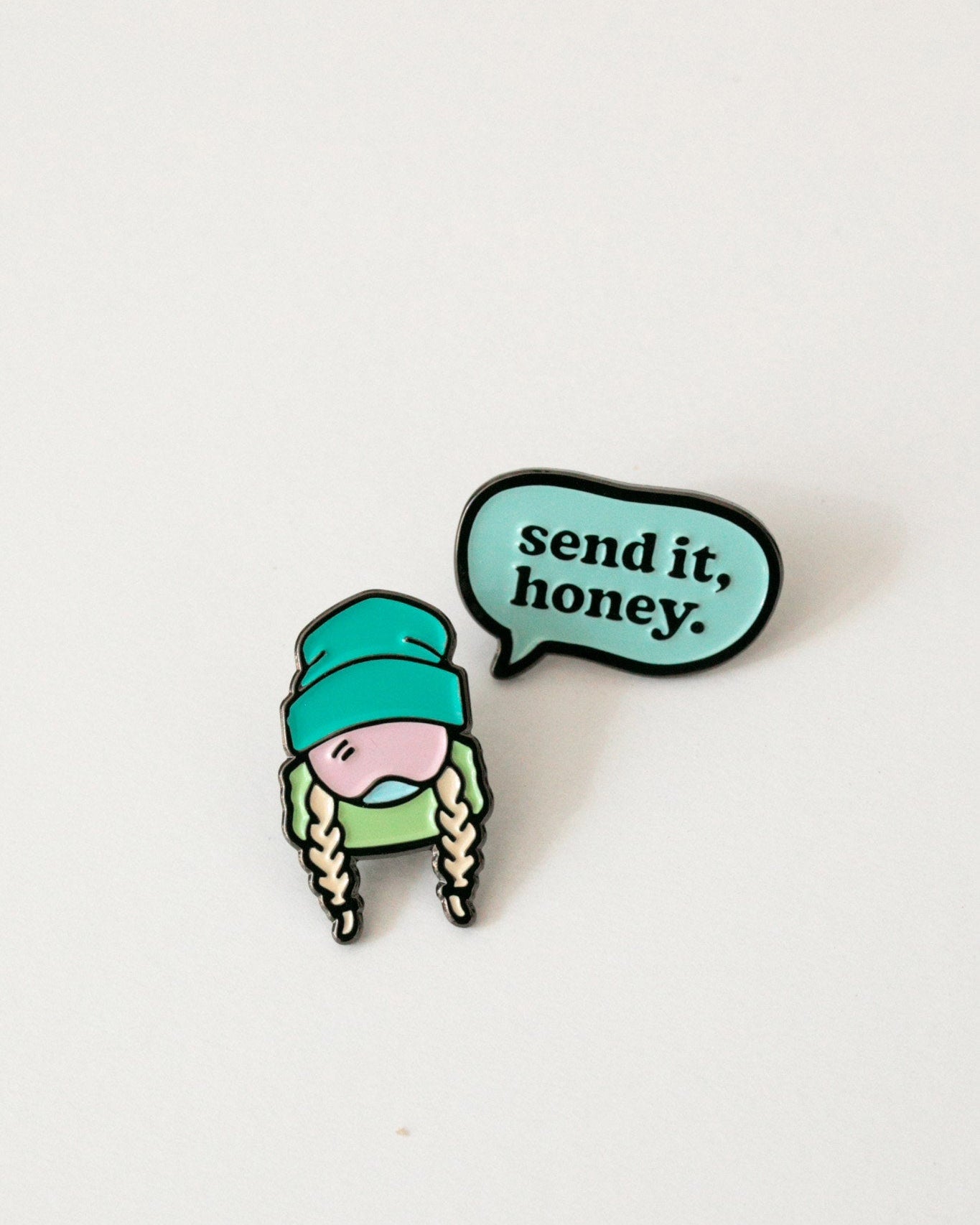 Ski Like A Girl | Sendy Seafoam Pin
