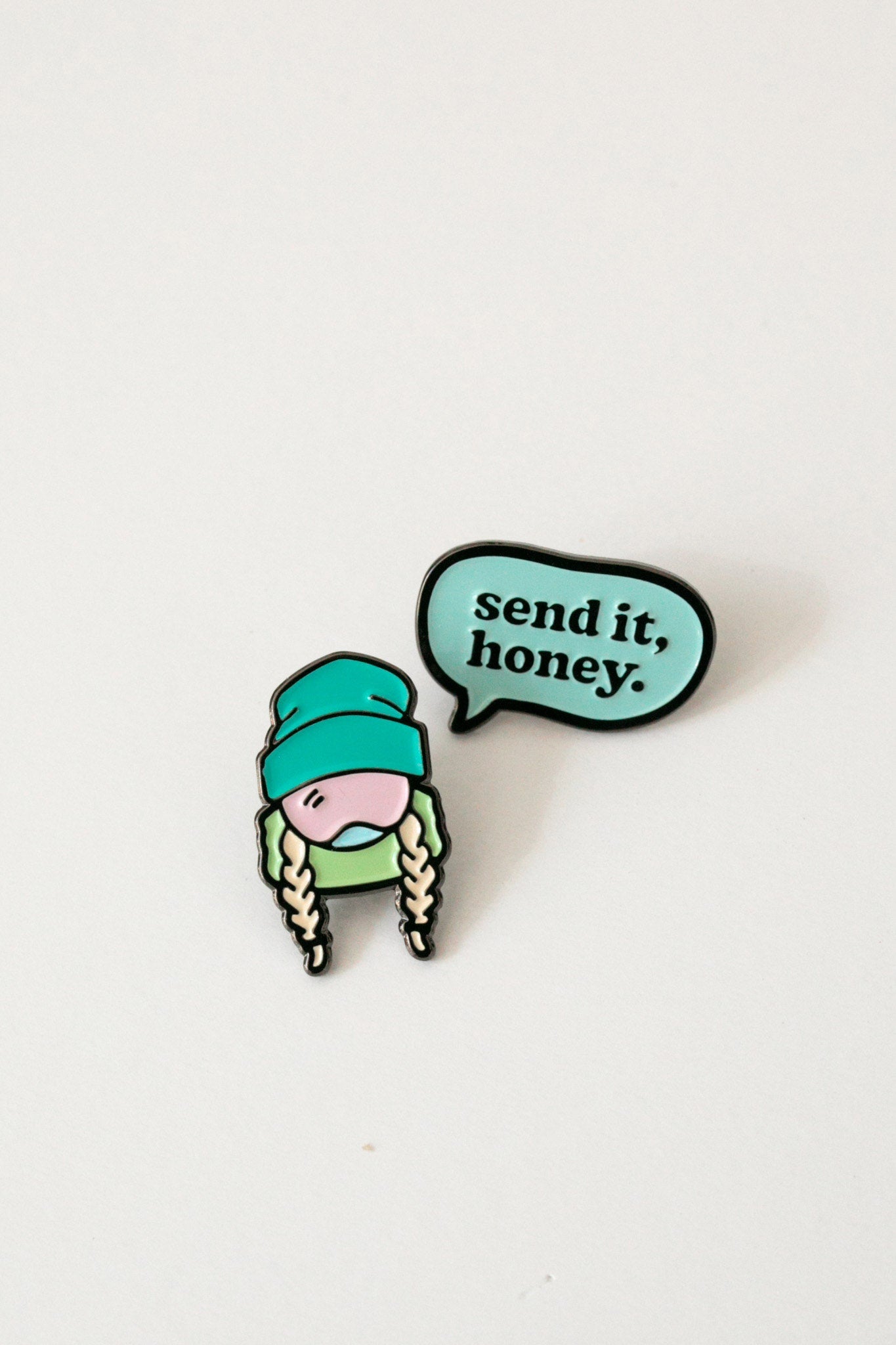 Ski Like A Girl | Sendy Seafoam Pin