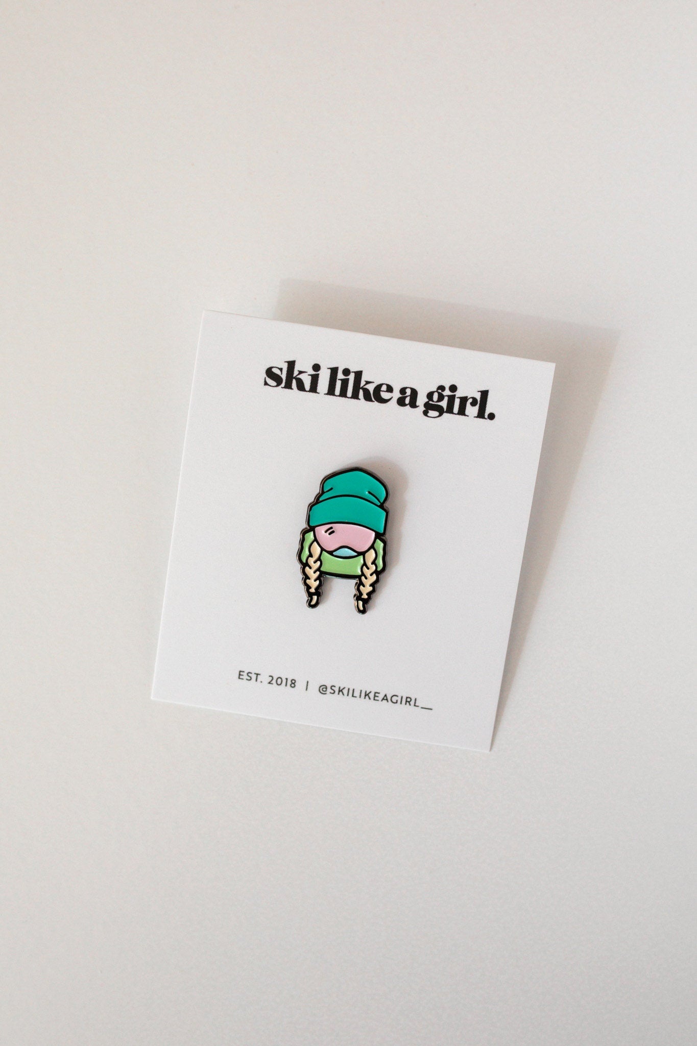 Ski Like A Girl | Sendy Seafoam Pin