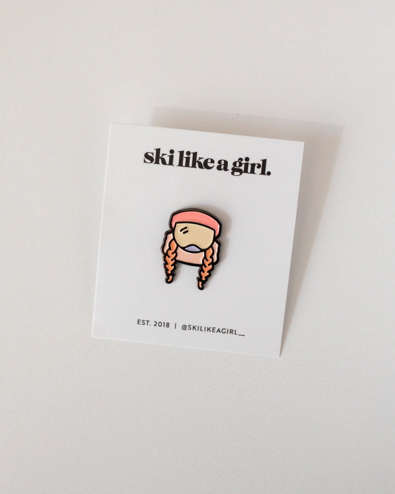 Ski Like a Girl | Sendy Peach Pin