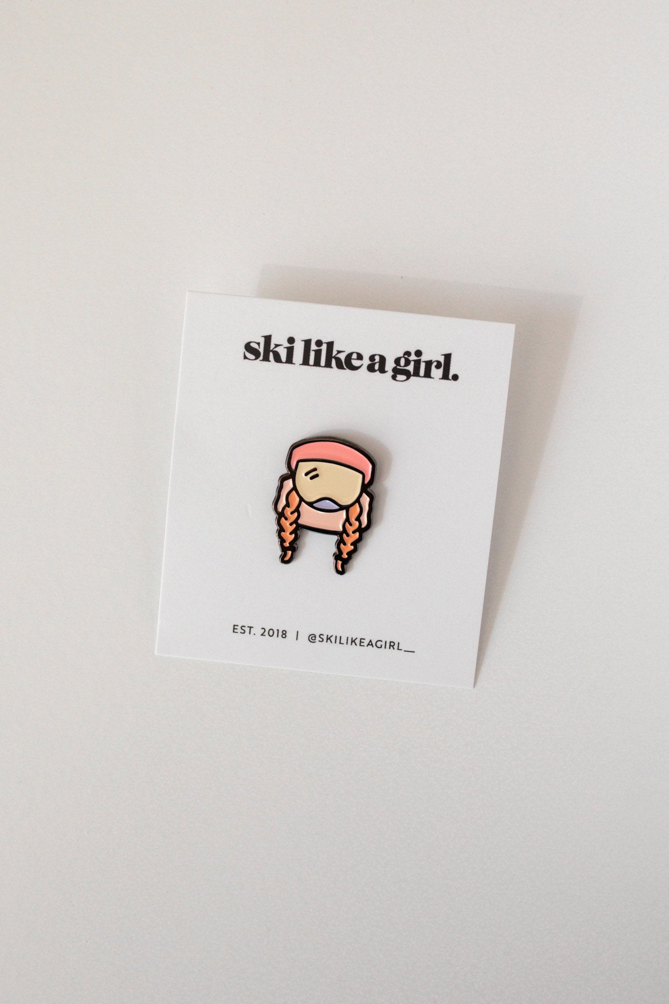 Ski Like a Girl | Sendy Peach Pin