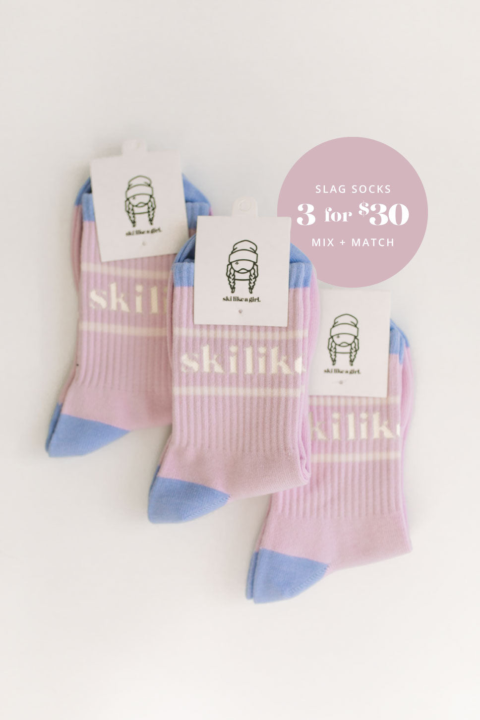 Ski Like a Girl | Lilac Socks