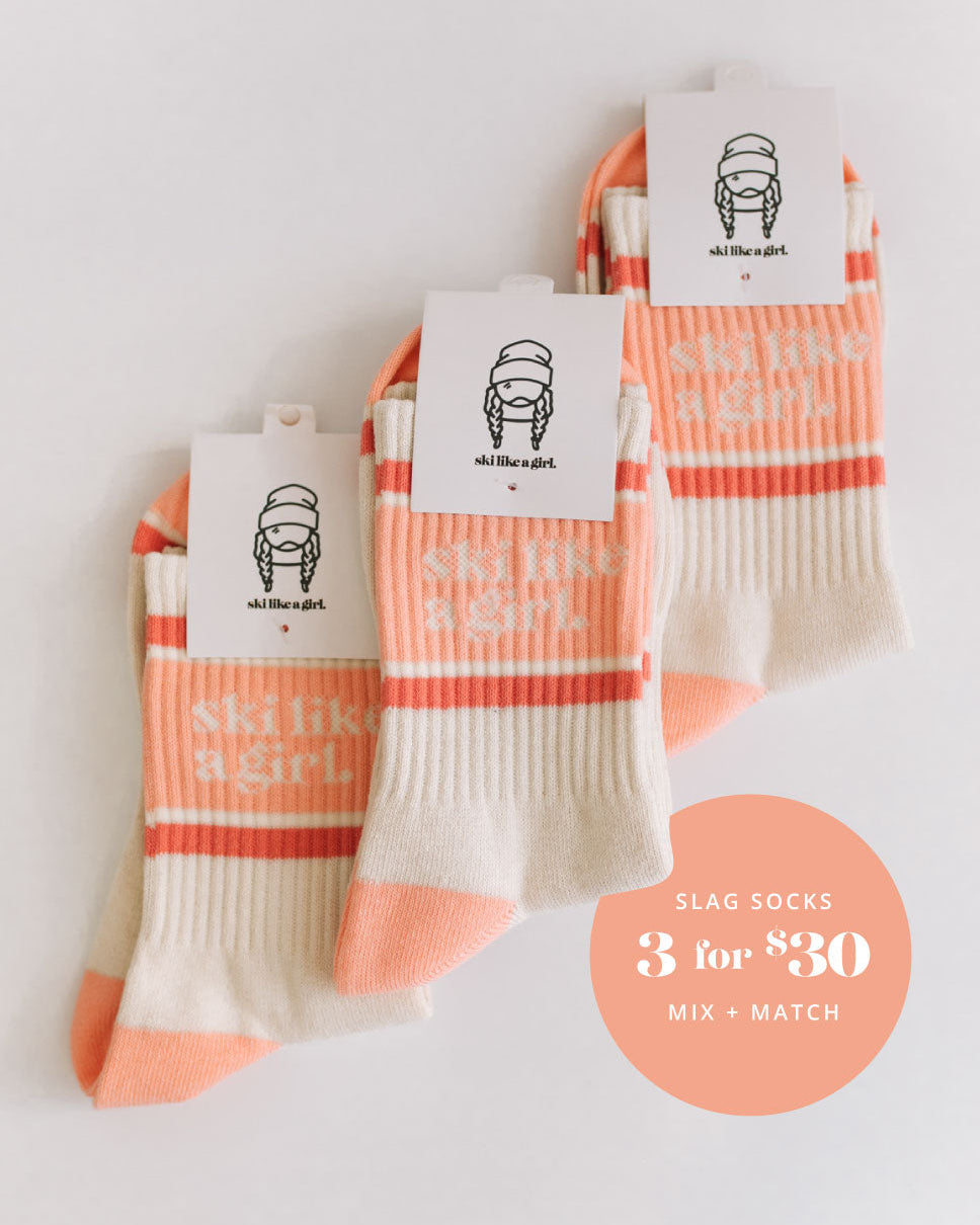 Ski Like a Girl Socks | Peachy