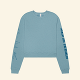 Shred the Patriarchy Crewneck | Heather Blue Lagoon Ski