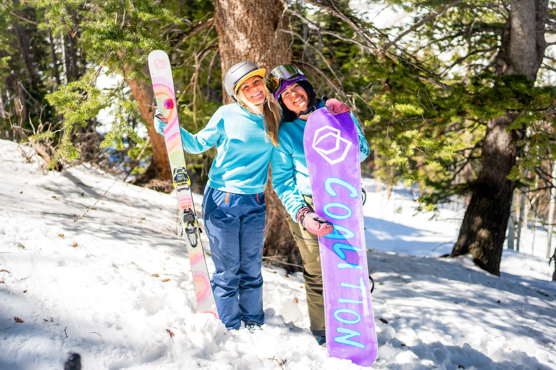 Shred the Patriarchy Crewneck | Heather Blue Lagoon Snowboard
