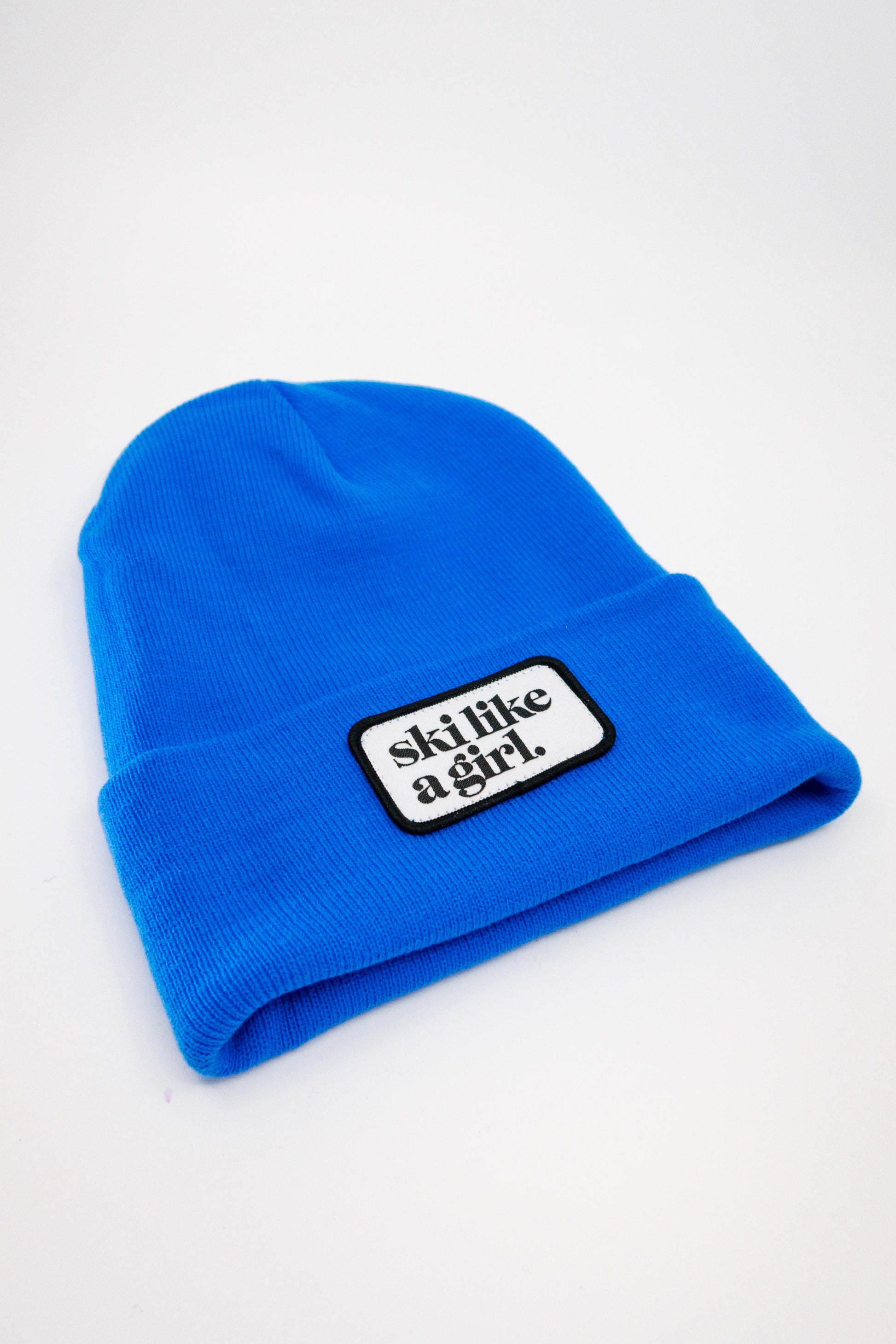 Ski Like A Girl | Cobalt Patch Beanie
