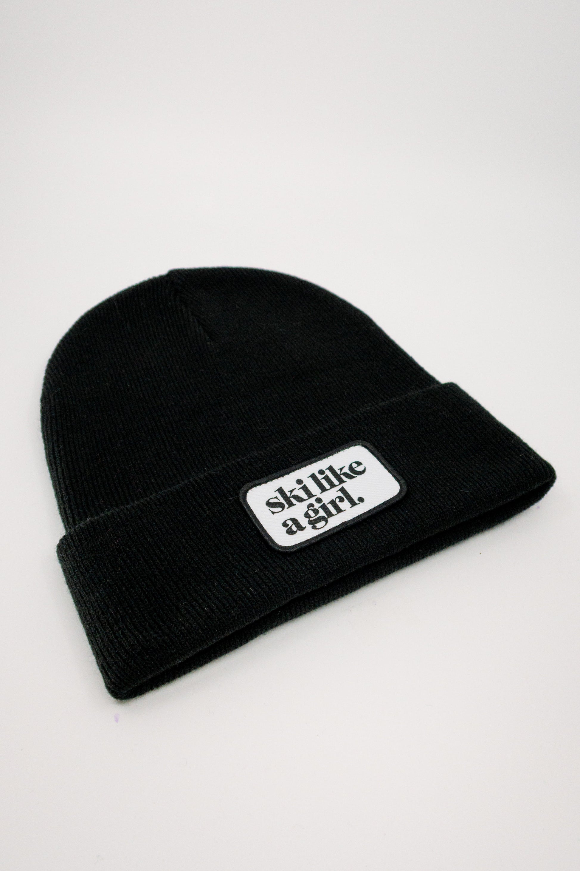Ski Like A Girl | Black Beanie with Patch