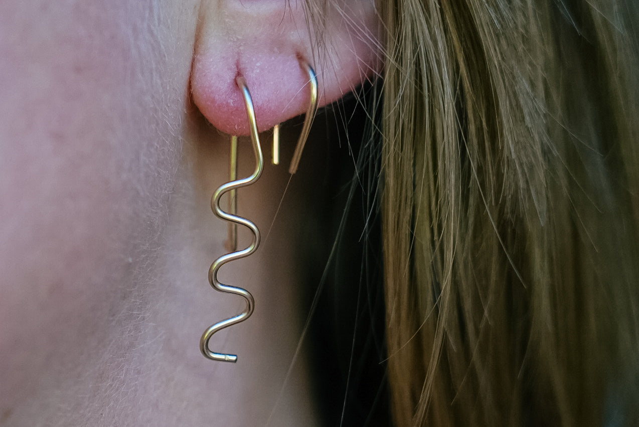 Crooked Trails Silver | Handcrafted Gold Filled Switchback Earrings