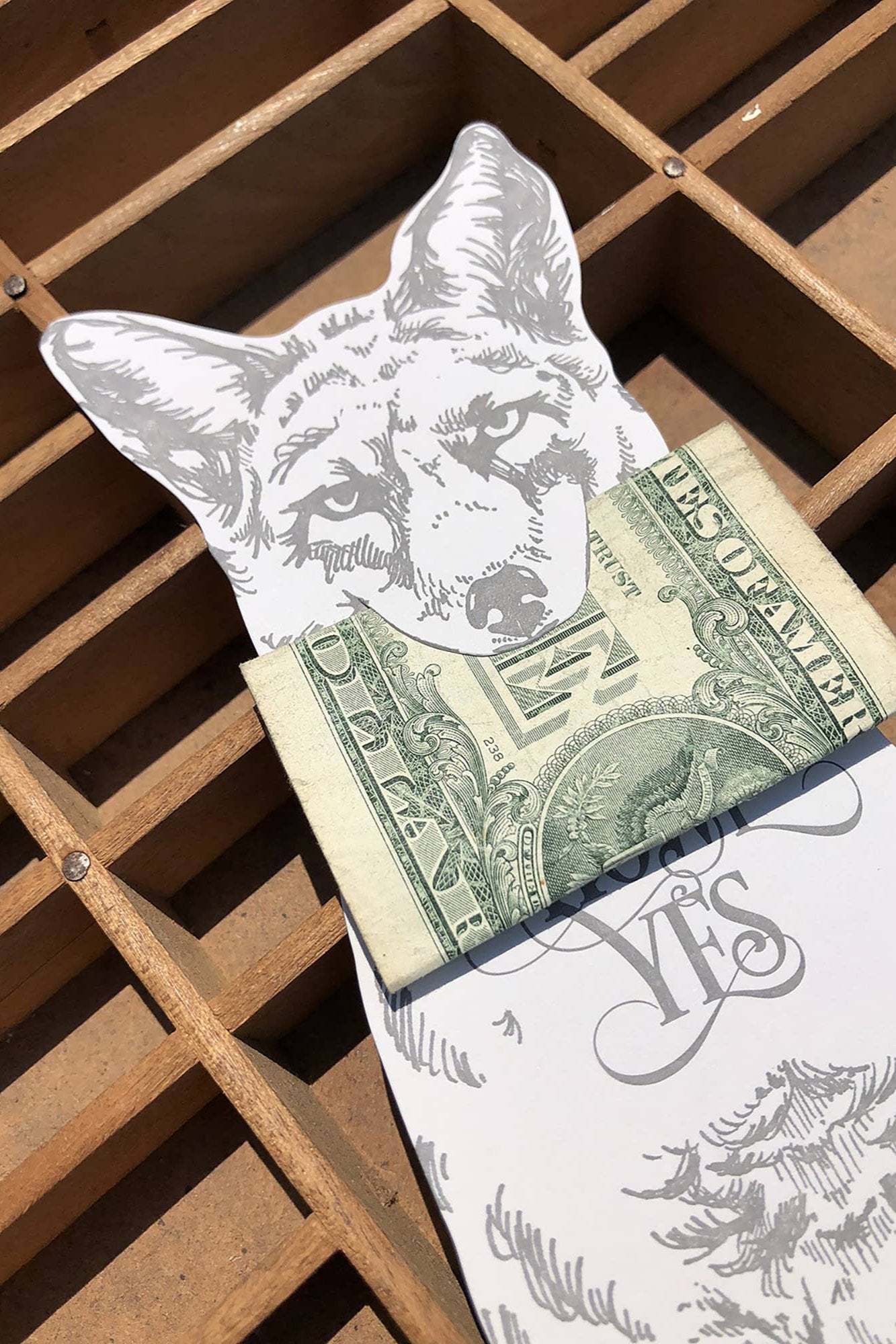 Blackbird Letterpress | Howl Yes Grey Fox Gift Card